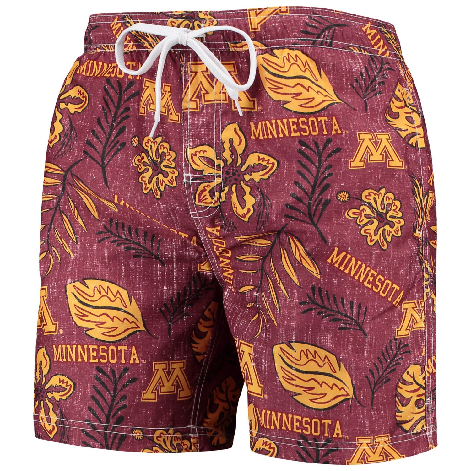 Wes  Willy Minnesota Golden Gophers Vintage Floral Swim Trunks - view number 2