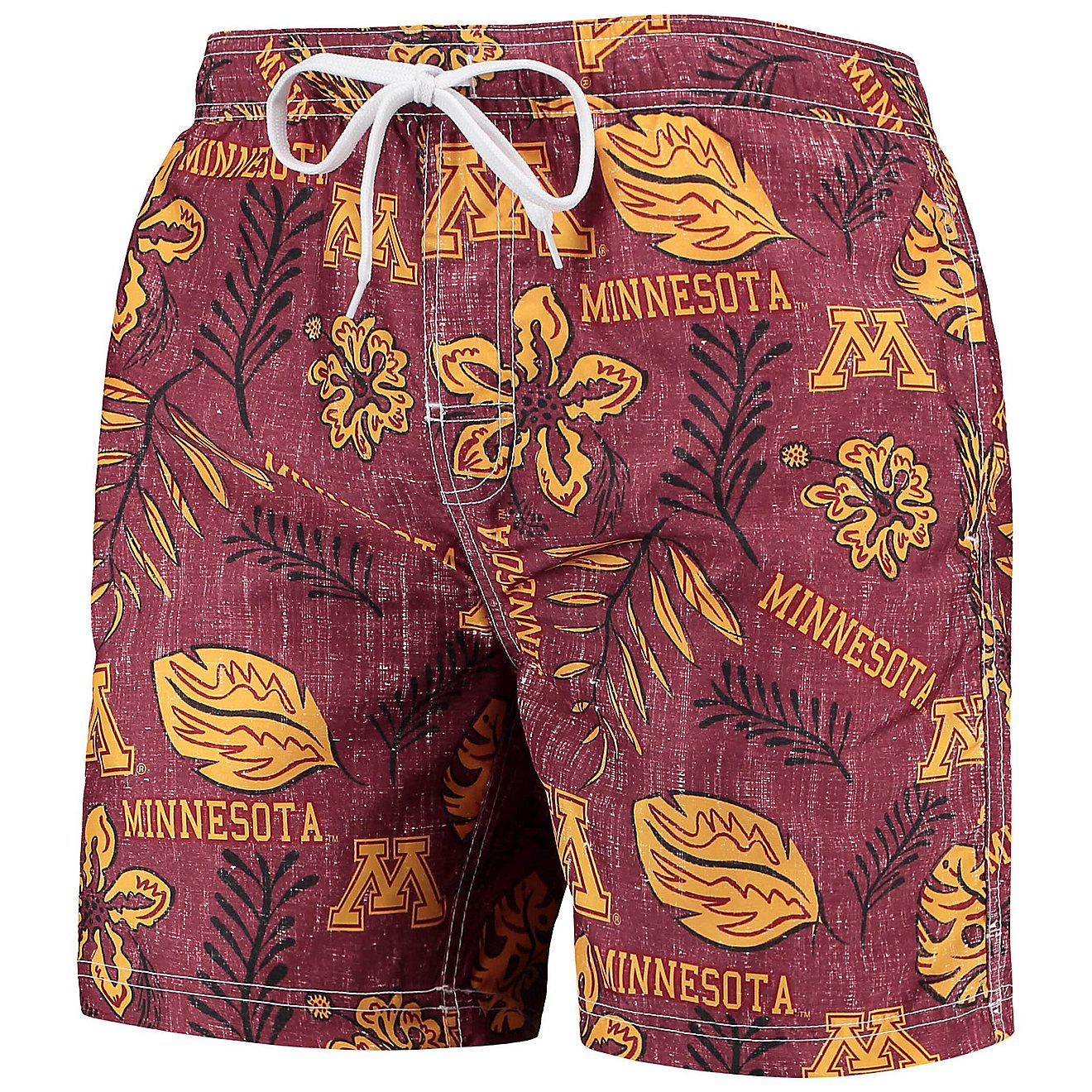 Wes  Willy Minnesota Golden Gophers Vintage Floral Swim Trunks                                                                   - view number 2