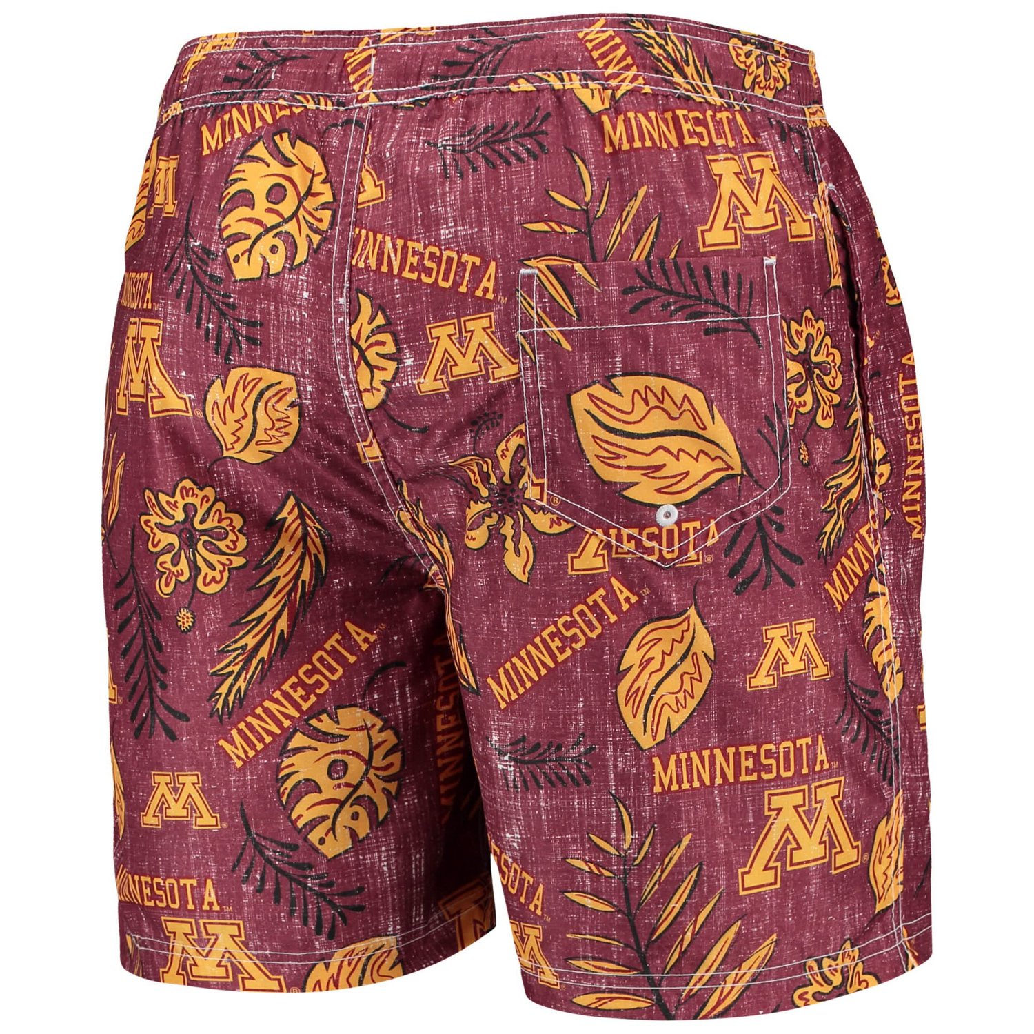 Wes  Willy Minnesota Golden Gophers Vintage Floral Swim Trunks - view number 3