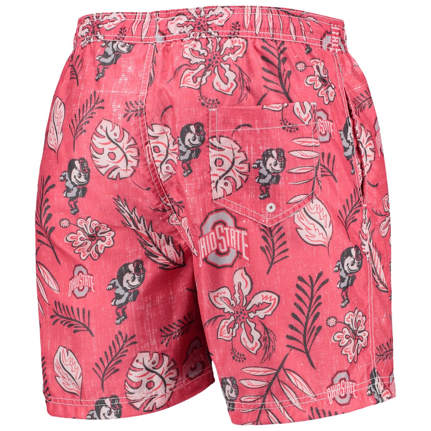 Wes  Willy Ohio State Buckeyes Vintage Floral Swim Trunks - view number 3
