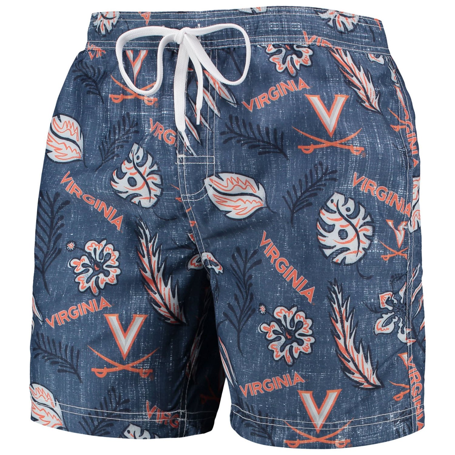 Wes  Willy Virginia Cavaliers Vintage Floral Swim Trunks - view number 2