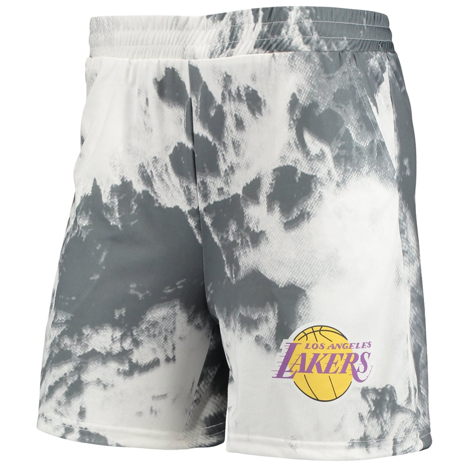 Black Los Angeles Lakers Tie-Dye Crop Top  Shorts Set - view number 4