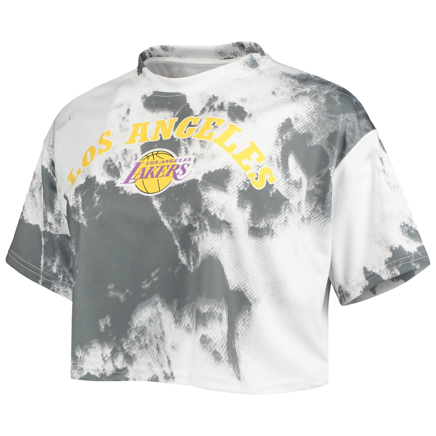 Black Los Angeles Lakers Tie-Dye Crop Top  Shorts Set - view number 2