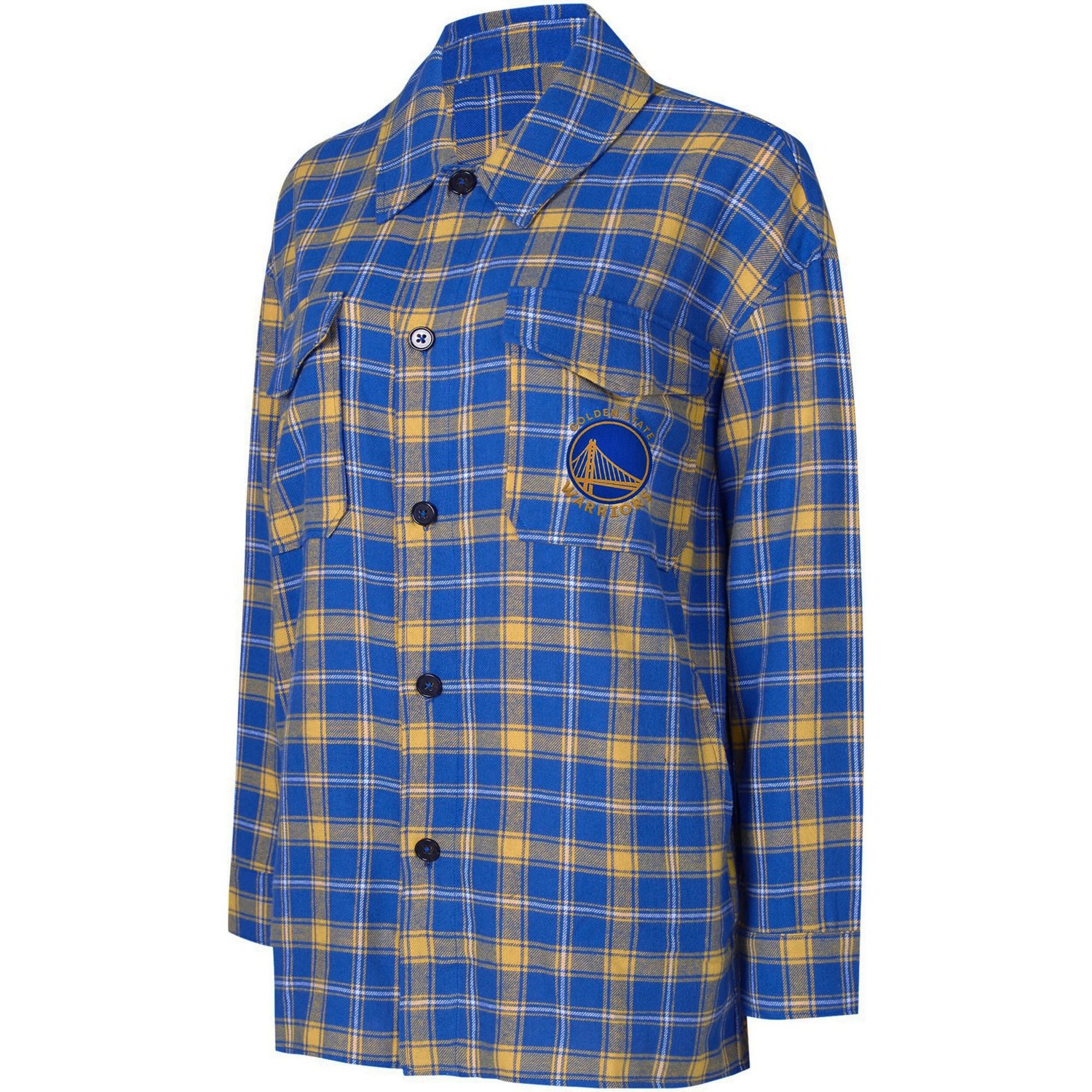 College Concepts /Gold Golden State Warriors Boyfriend Button-Up Nightshirt                                                      - view number 2