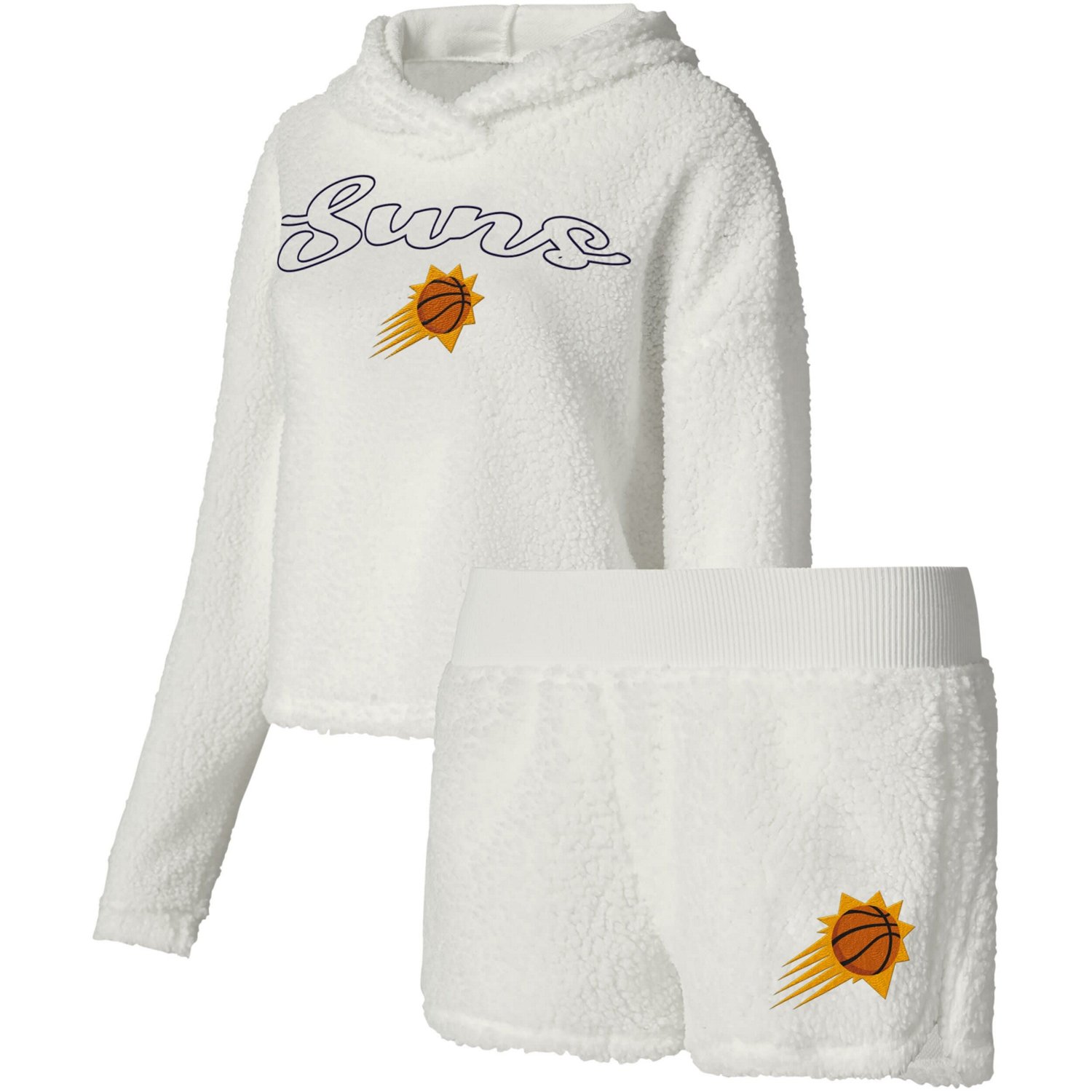College Concepts Phoenix Suns Fluffy Long Sleeve Hoodie T-Shirt  Shorts Sleep Set