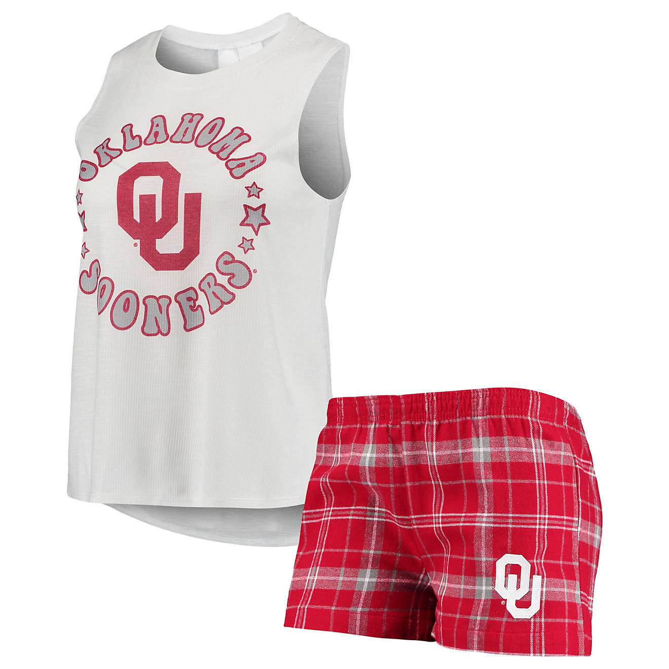 Concepts Sport / Oklahoma Sooners Ultimate Flannel Tank Top  Shorts Sleep Set                                                    - view number 1