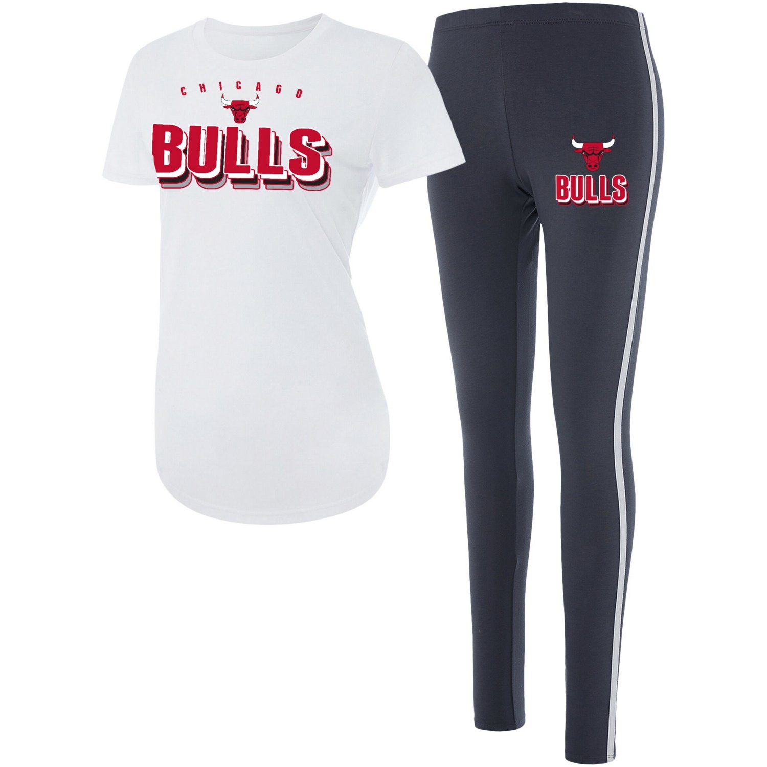 Concepts Sport /Charcoal Chicago Bulls Sonata T-Shirt  Leggings Sleep Set