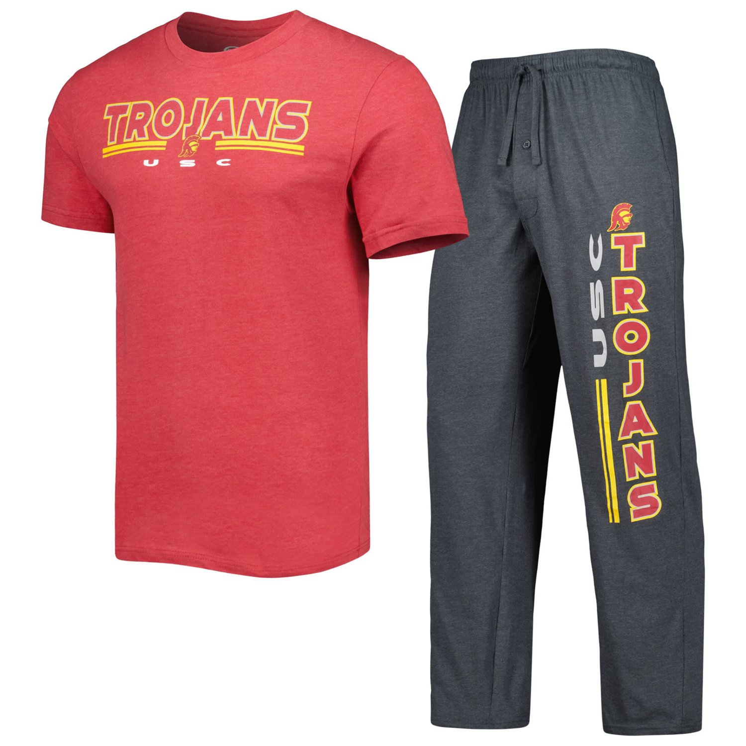 Concepts Sport /Charcoal USC Trojans Meter T-Shirt  Pants Sleep Set