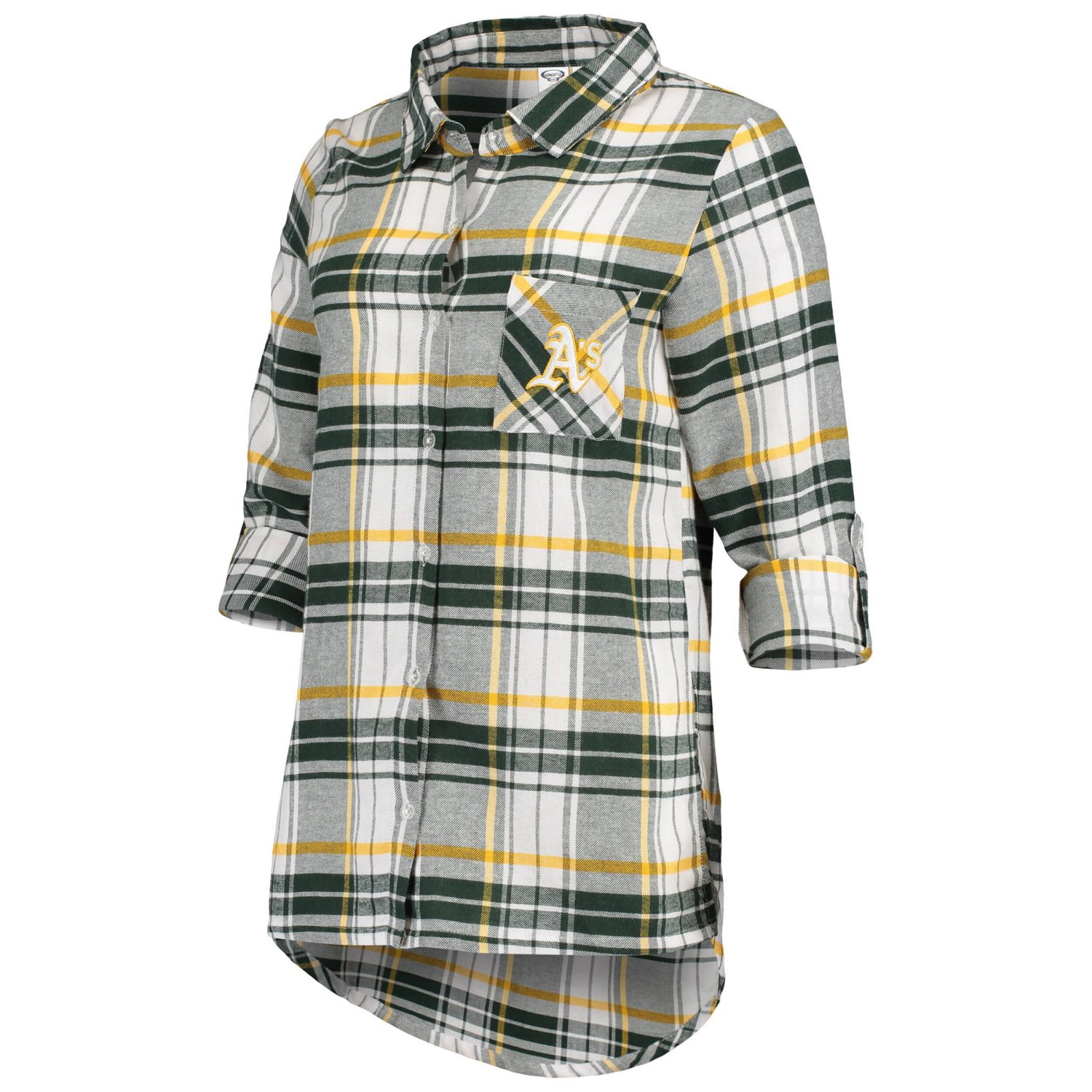 Concepts Sport /Gold Oakland Athletics Accolade Flannel Nightshirt                                                               - view number 2