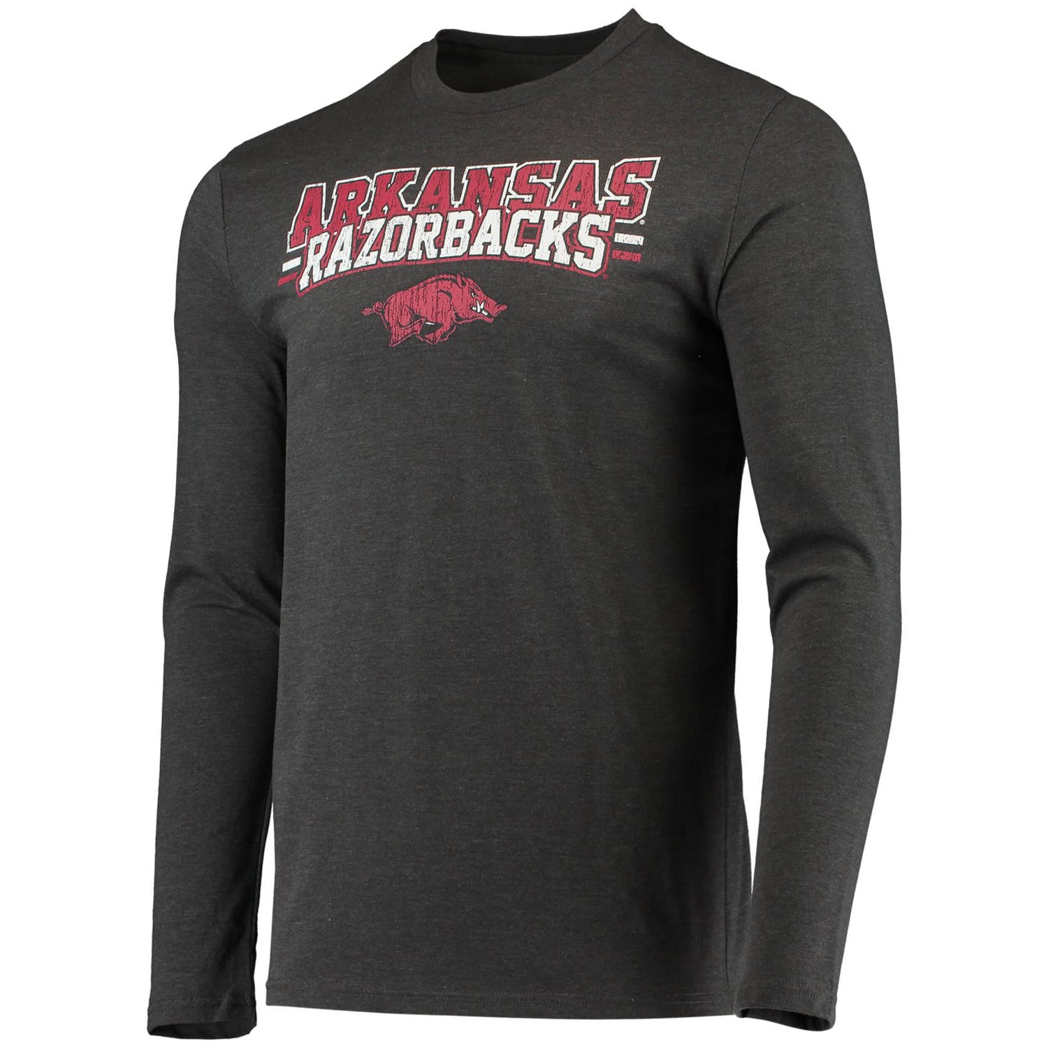 Concepts Sport /Heathered Charcoal Arkansas Razorbacks Meter Long Sleeve T-Shirt  Pants Sleep Set - view number 2