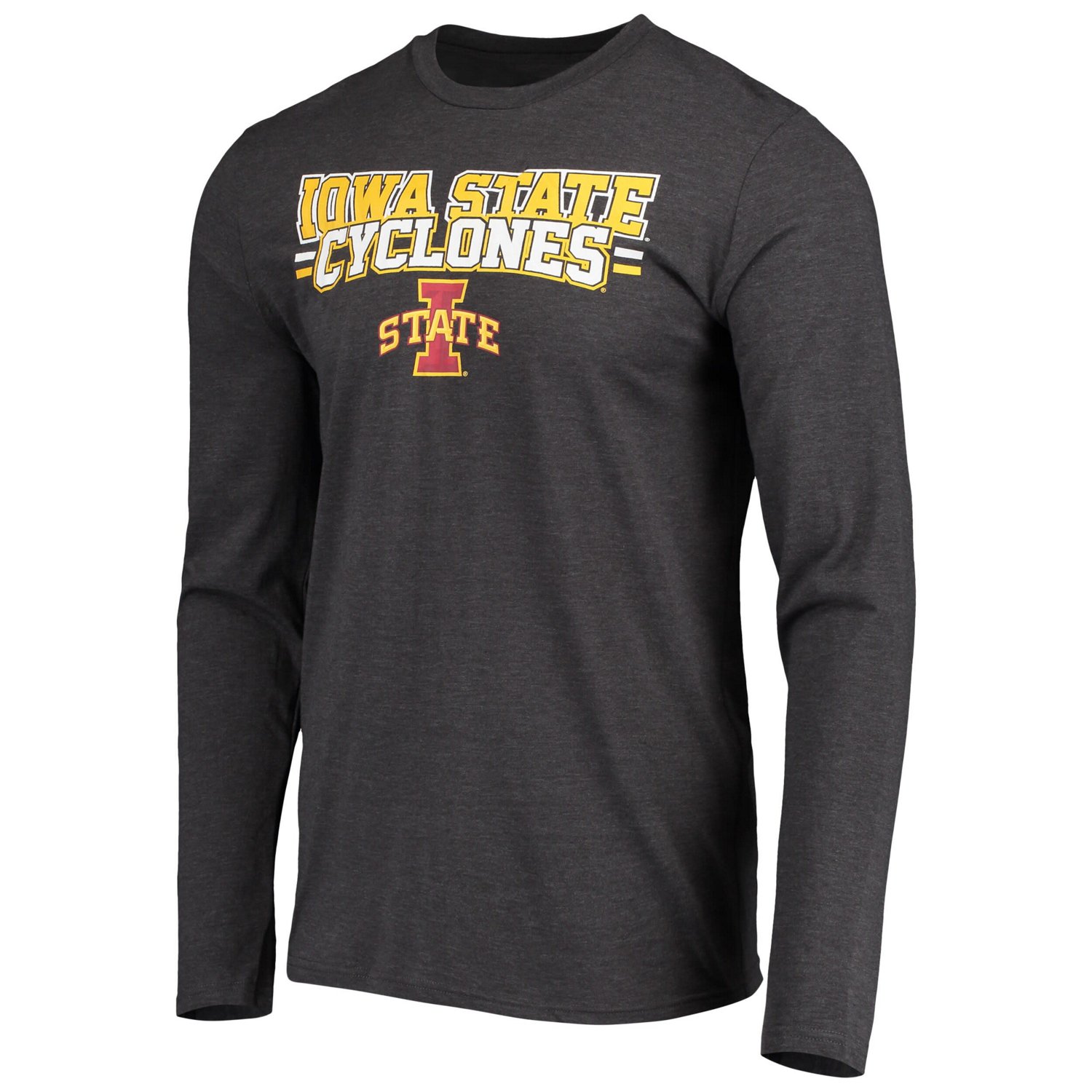 Concepts Sport /Heathered Charcoal Iowa State Cyclones Meter Long Sleeve T-Shirt  Pants Sleep Set - view number 2