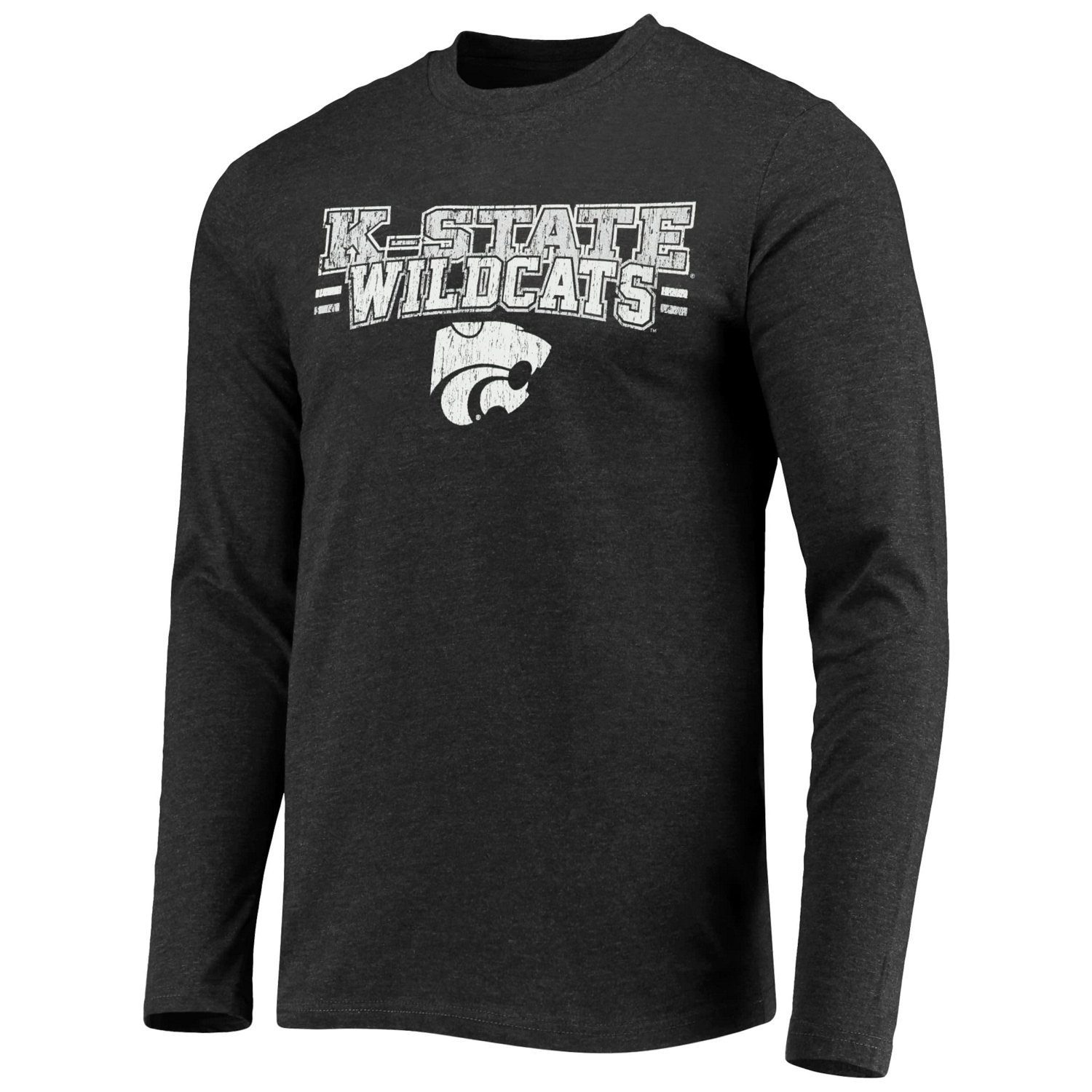 Concepts Sport /Heathered Charcoal Kansas State Wildcats Meter Long Sleeve T-Shirt  Pants Sleep Set - view number 2
