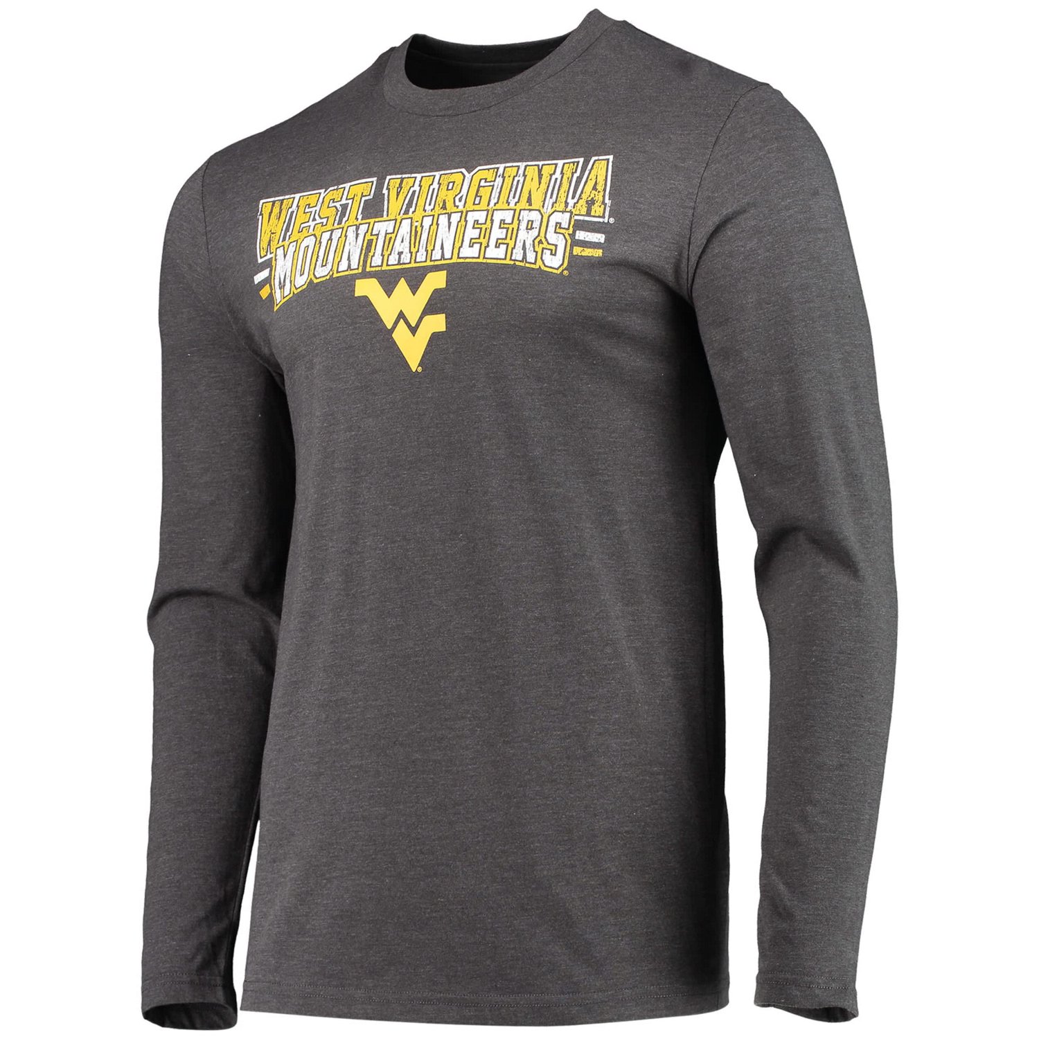 Concepts Sport /Heathered Charcoal West Virginia Mountaineers Meter Long Sleeve T-Shirt  Pants Sleep Set - view number 2