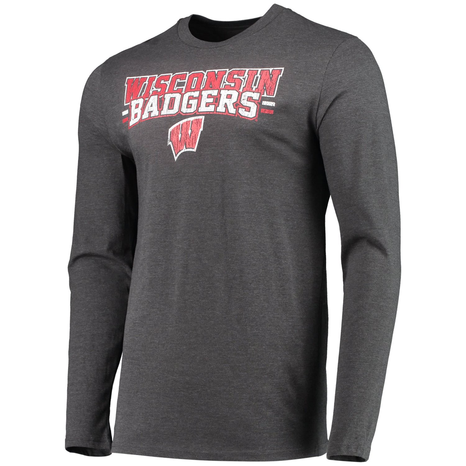 Concepts Sport /Heathered Charcoal Wisconsin Badgers Meter Long Sleeve T-Shirt  Pants Sleep Set - view number 2