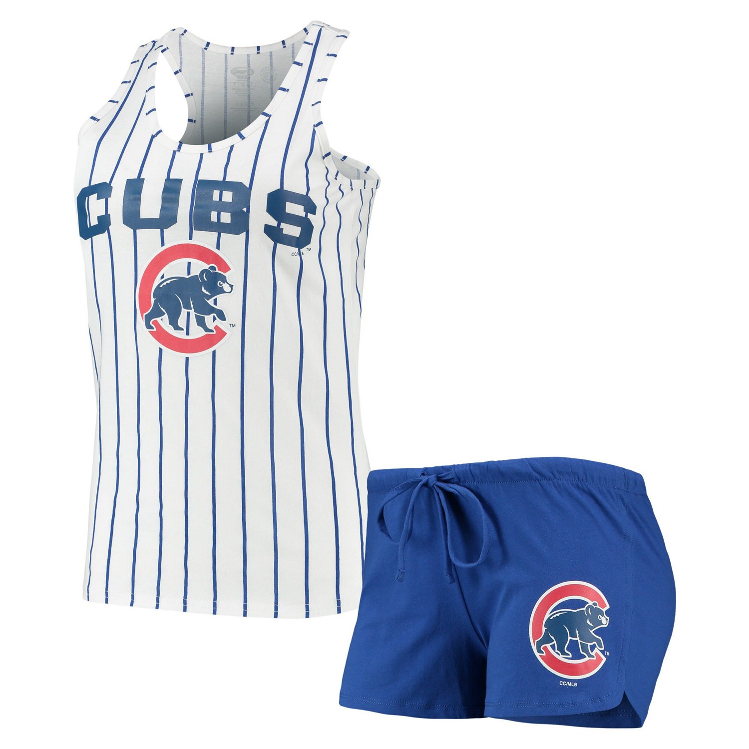 Concepts Sport /White Chicago Cubs Vigor Racerback Tank Top  Shorts Sleep Set                                                    - view number 1