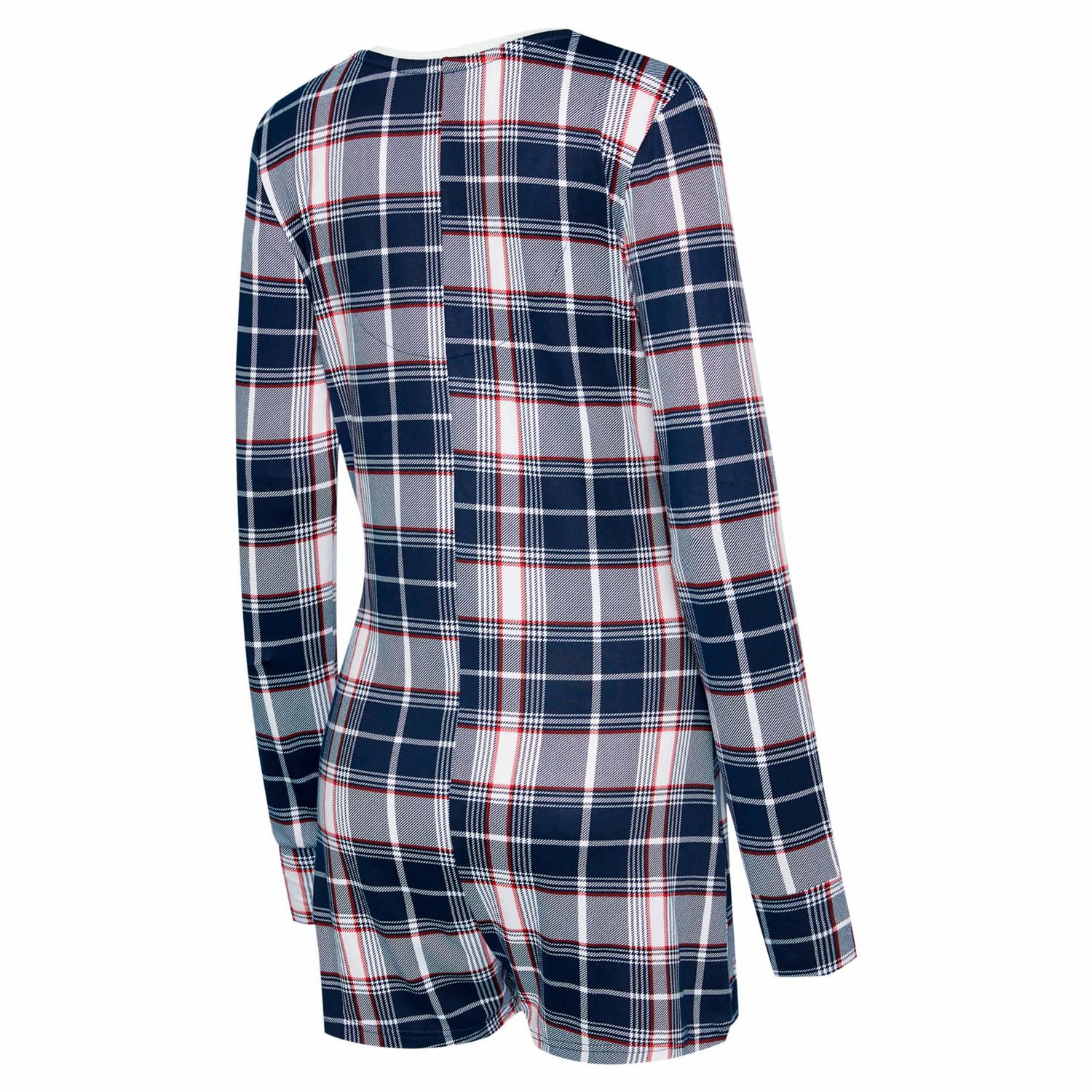 Concepts Sport Atlanta Braves Ashford Plaid V-Neck Knit Romper                                                                   - view number 3