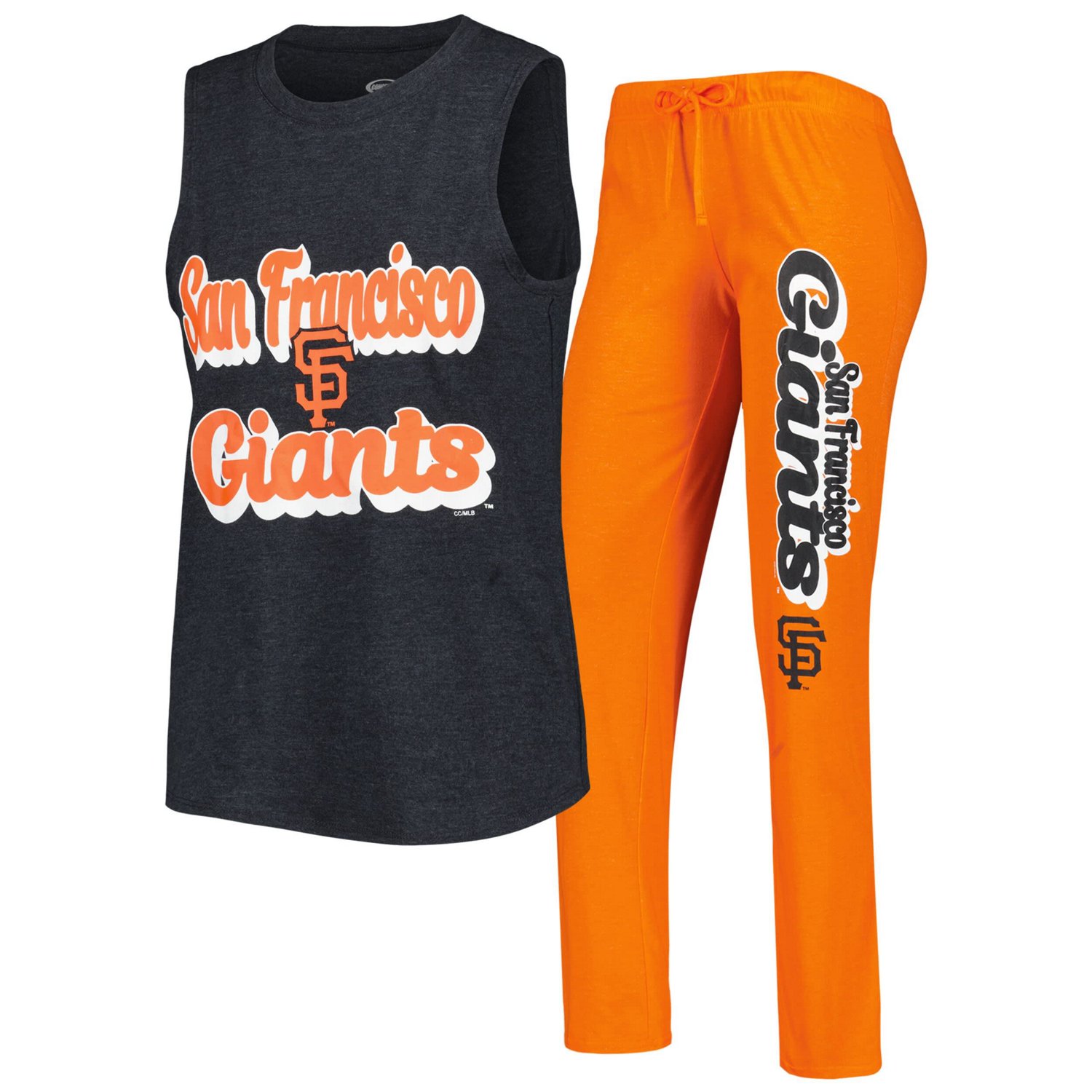 Concepts Sport Black San Francisco Giants Wordmark Meter Muscle Tank Top  Pants Sleep Set
