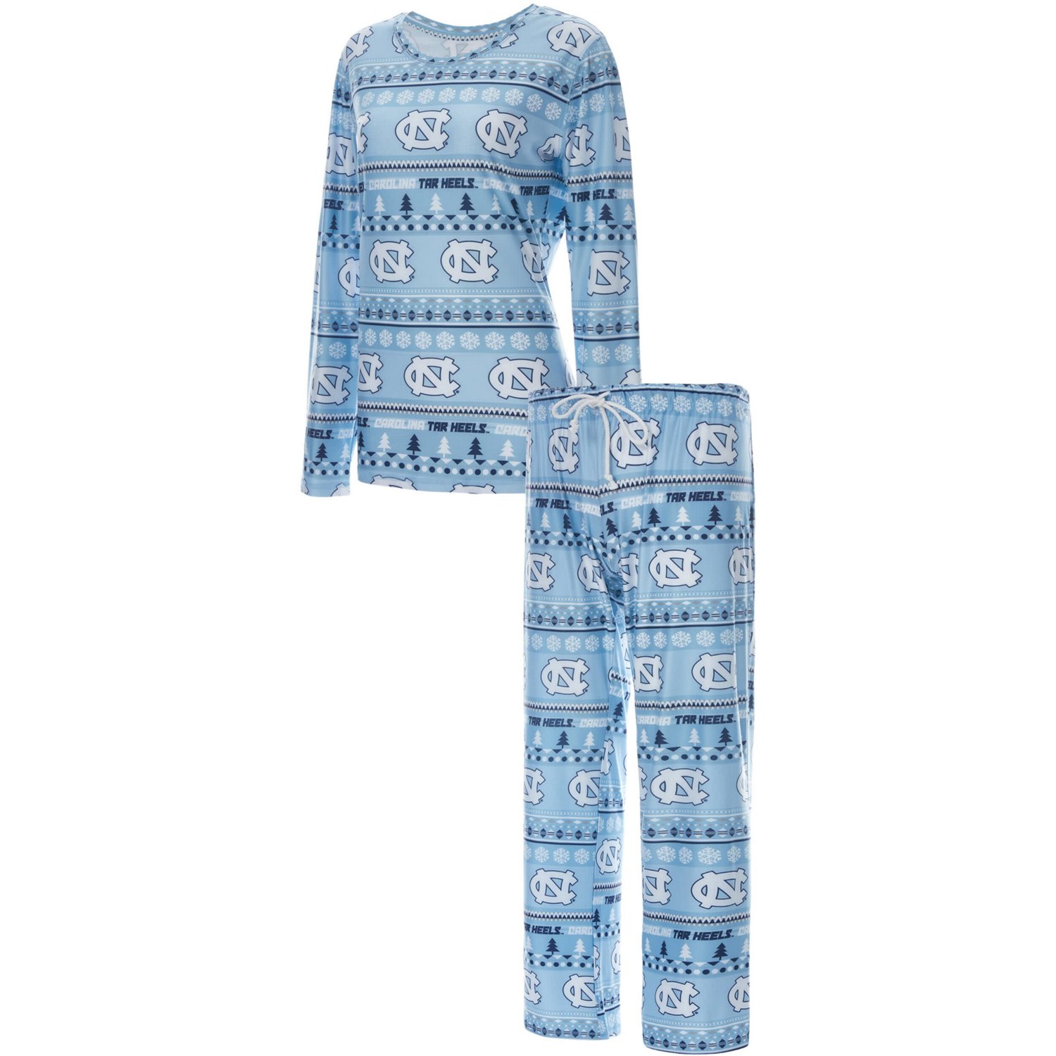 Concepts Sport Carolina North Carolina Tar Heels Holiday Long Sleeve T-Shirt and Pants Sleep Set