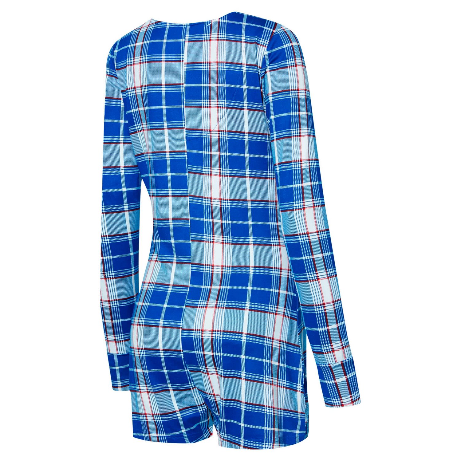Concepts Sport Chicago Cubs Ashford Plaid V-Neck Knit Romper - view number 3