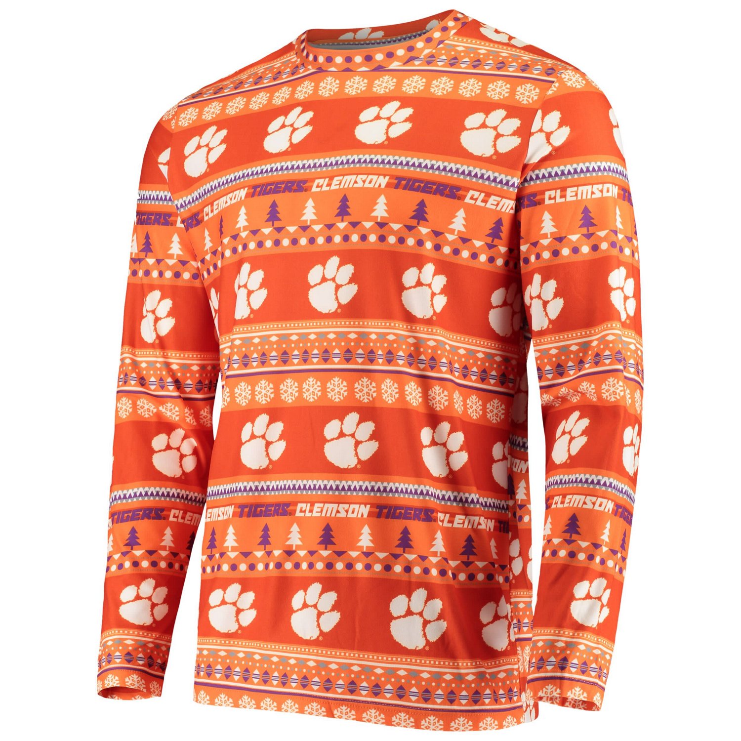 Concepts Sport Clemson Tigers Ugly Sweater Knit Long Sleeve Top and Pant Set