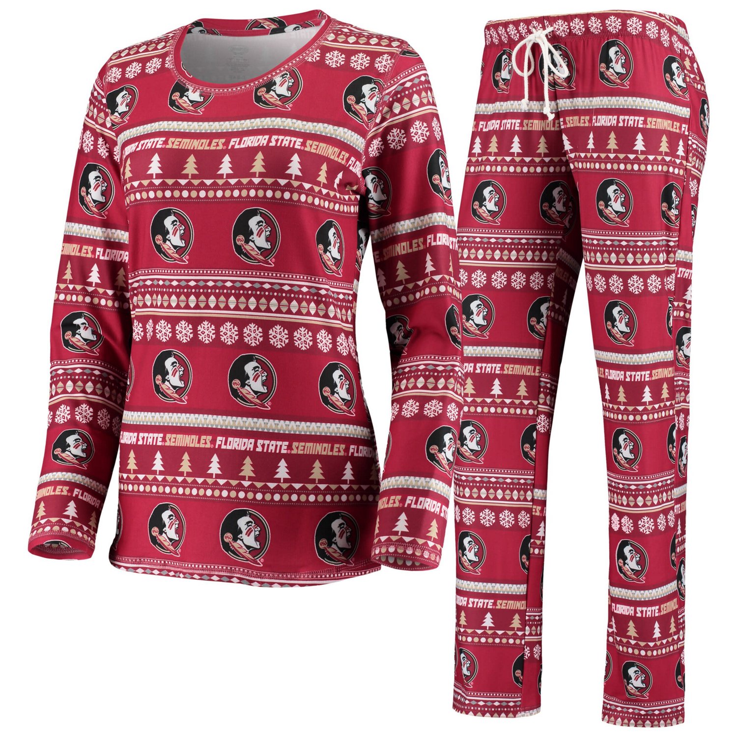 Concepts Sport Florida State Seminoles Holiday Long Sleeve T-Shirt  Pants Sleep Set                                              - view number 1