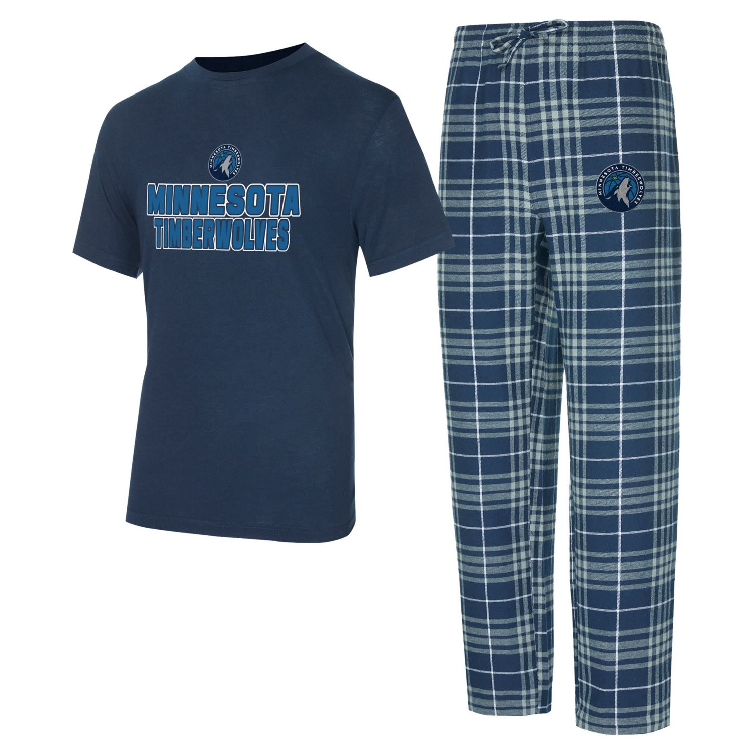 Concepts Sport Gray Minnesota Timberwolves Vector T-Shirt  Flannel Pants Sleep Set