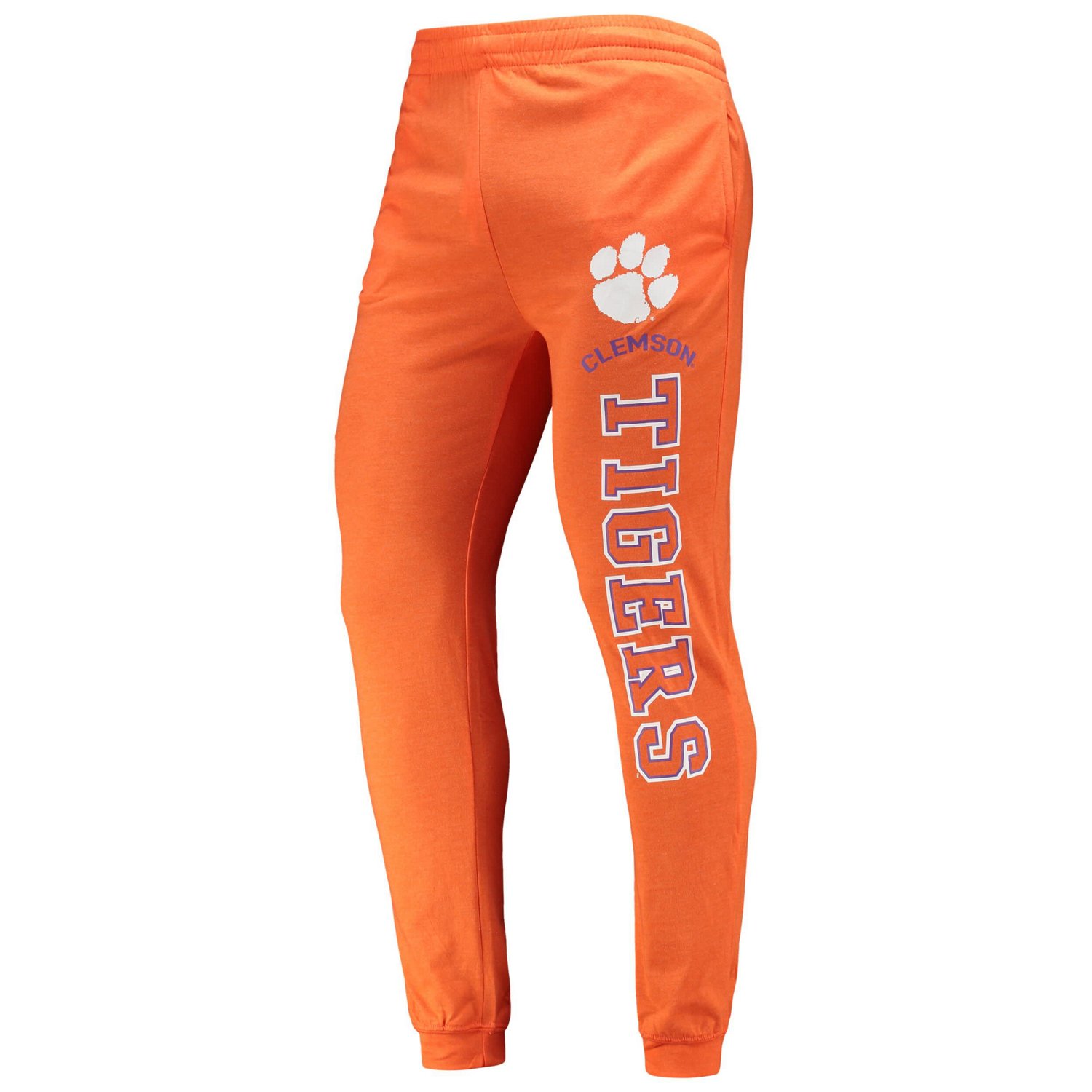 Concepts Sport Heather Charcoal Clemson Tigers Meter Long Sleeve Hoodie T-Shirt  Jogger Pajama Set