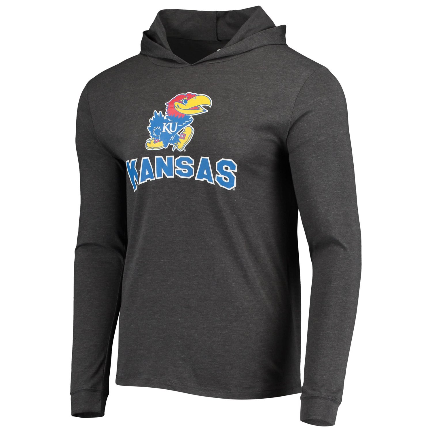 Concepts Sport Heather Charcoal Kansas Jayhawks Meter Long Sleeve Hoodie T-Shirt  Jogger Pajama Set - view number 2