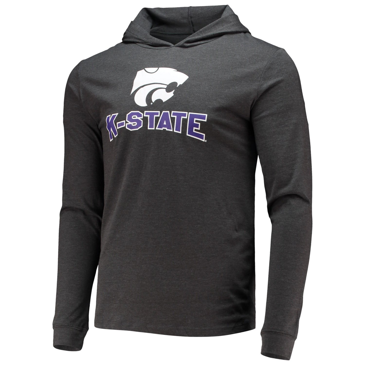 Concepts Sport Heather Charcoal Kansas State Wildcats Meter Long Sleeve Hoodie Top  Jogger Pajama Set - view number 2