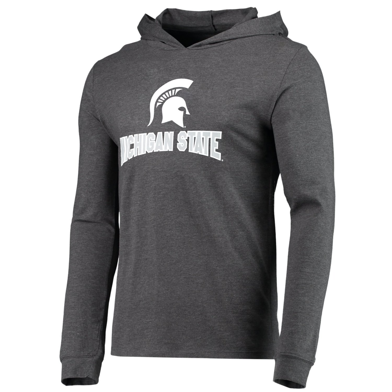 Concepts Sport Heather Charcoal Michigan State Spartans Meter Long Sleeve Hoodie T-Shirt  Jogger Pajama Set