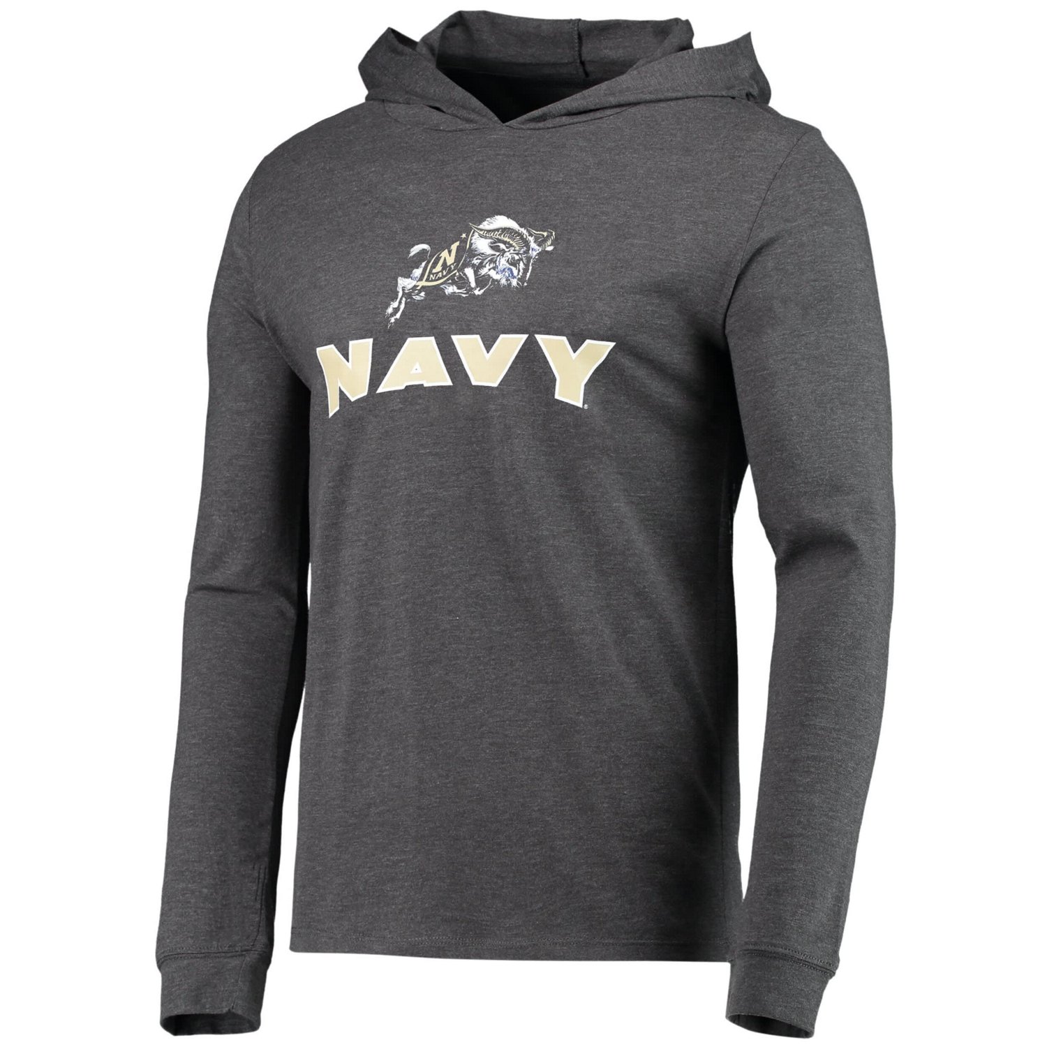 Concepts Sport Heather Charcoal Midshipmen Meter Long Sleeve Hoodie T-Shirt  Jogger Pajama Set - view number 2