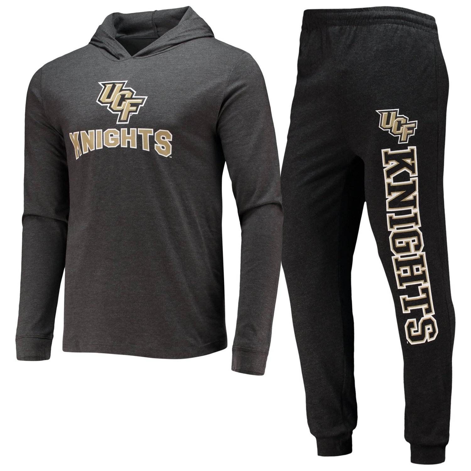 Concepts Sport Heather Charcoal UCF Knights Meter Long Sleeve Hoodie T-Shirt  Jogger Pajama Set