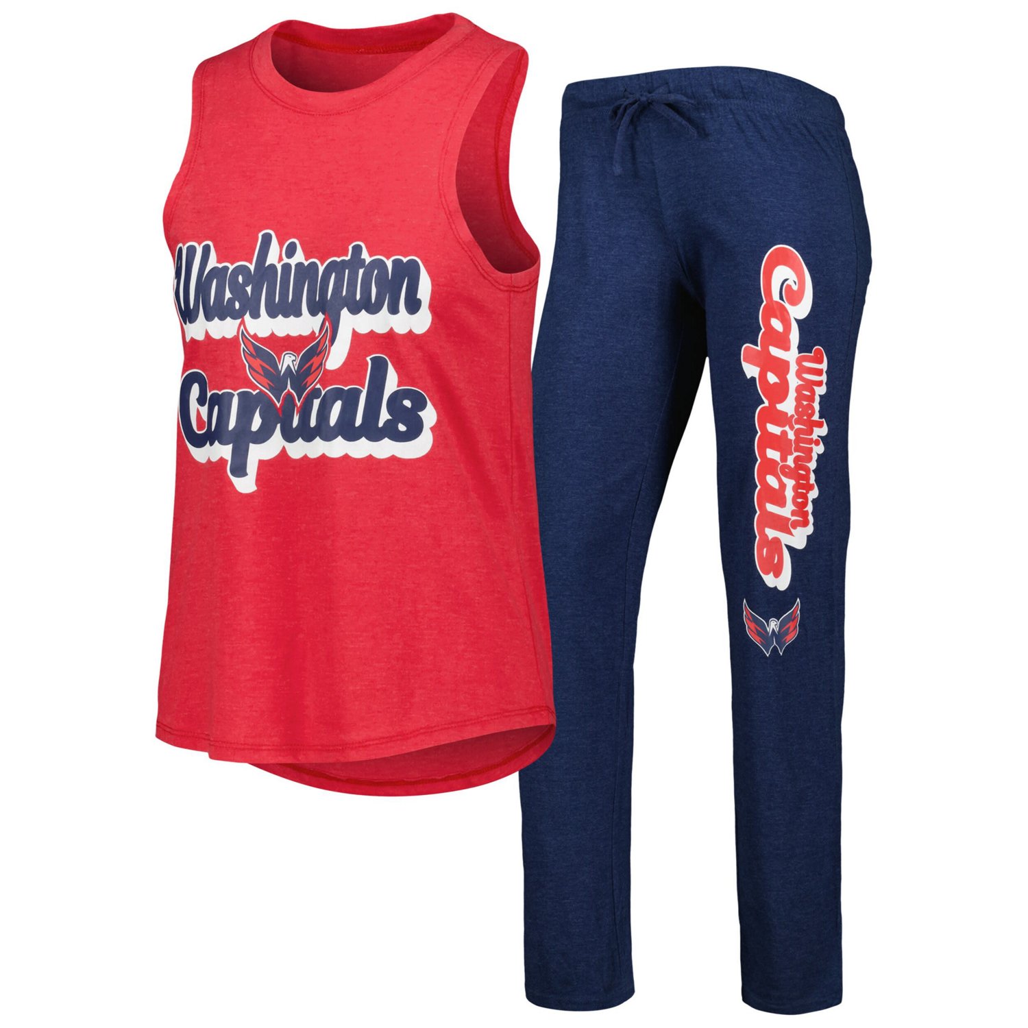 Concepts Sport Heather /Heather Navy Washington Capitals Meter Muscle Tank Top  Pants Sleep Set