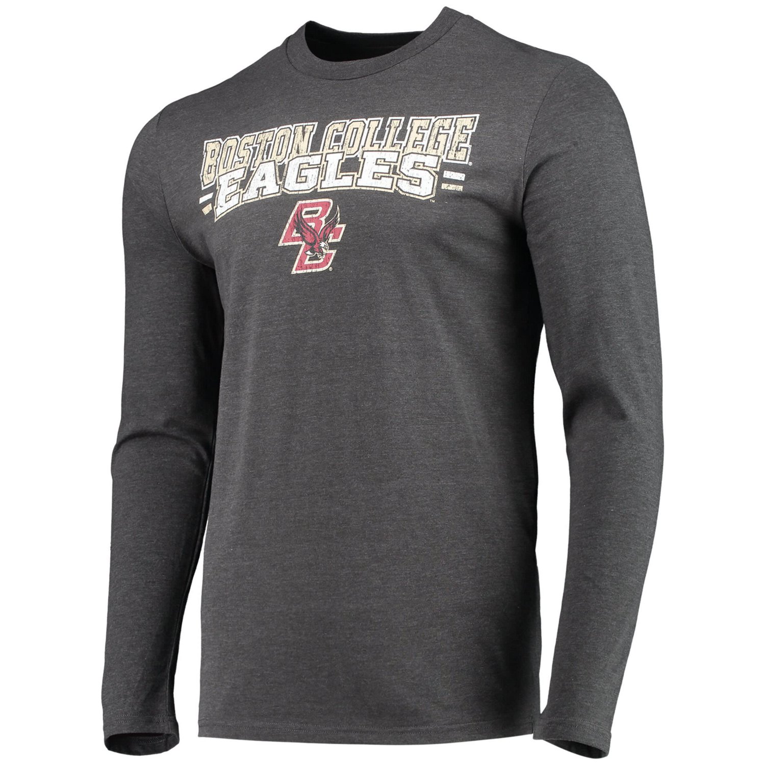Concepts Sport Heathered Charcoal Boston College Eagles Meter Long Sleeve T-Shirt  Pants Sleep Set                               - view number 2