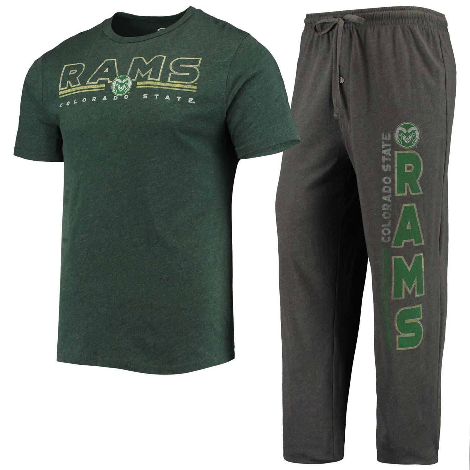 Concepts Sport Heathered Charcoal Colorado State Rams Meter T-Shirt  Pants Sleep Set