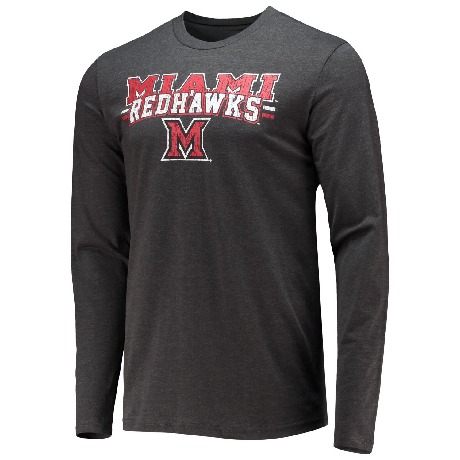 Concepts Sport Heathered Charcoal Miami University Hawks Meter Long Sleeve T-Shirt  Pants Sleep Set - view number 2