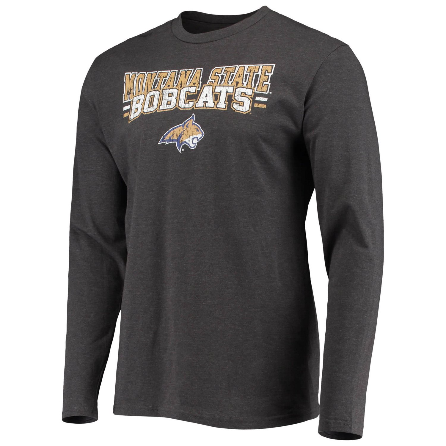 Concepts Sport Heathered Charcoal Montana State Bobcats Meter Long Sleeve T-Shirt  Pants Sleep Set - view number 2