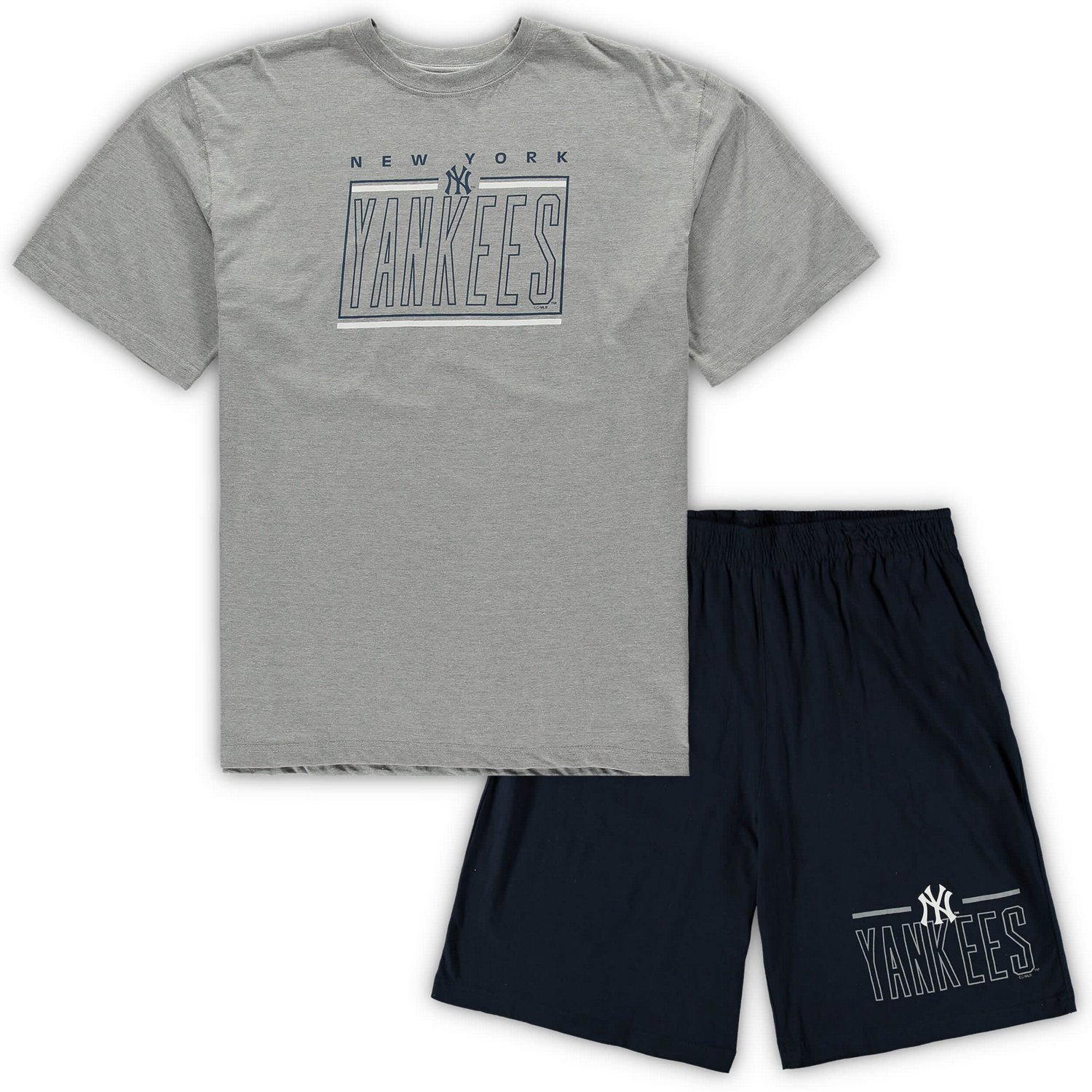Concepts Sport Heathered Gray/ New York Yankees Big  Tall T-Shirt  Shorts Sleep Set