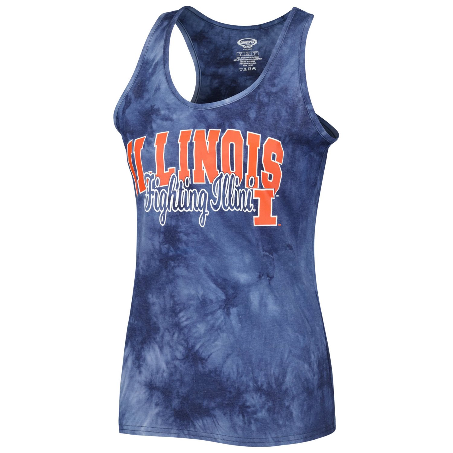 Concepts Sport Illinois Fighting Illini Billboard Tie-Dye Tank and Shorts Sleep Set - view number 2