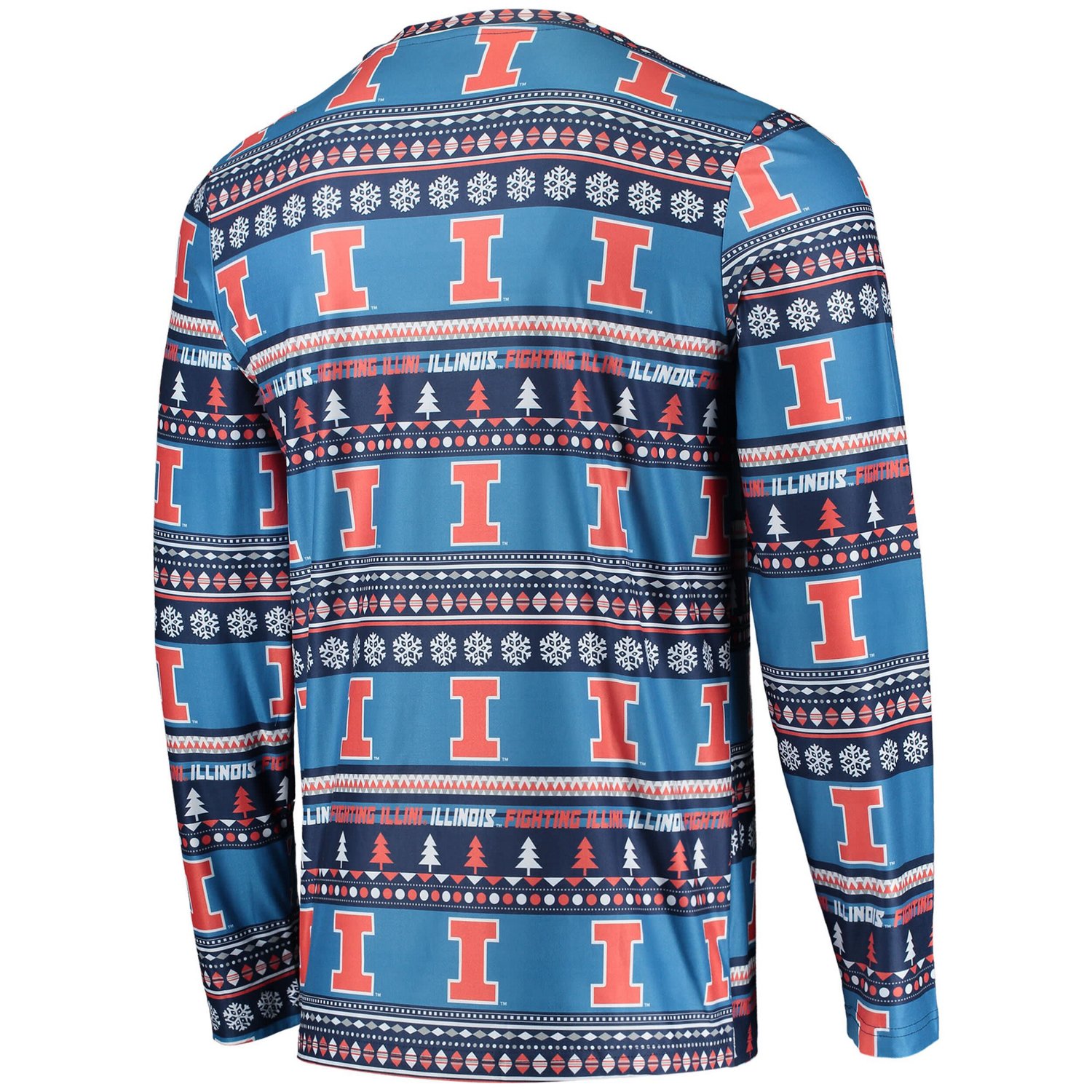 Concepts Sport Illinois Fighting Illini Ugly Sweater Long Sleeve T-Shirt and Pants Sleep Set - view number 3