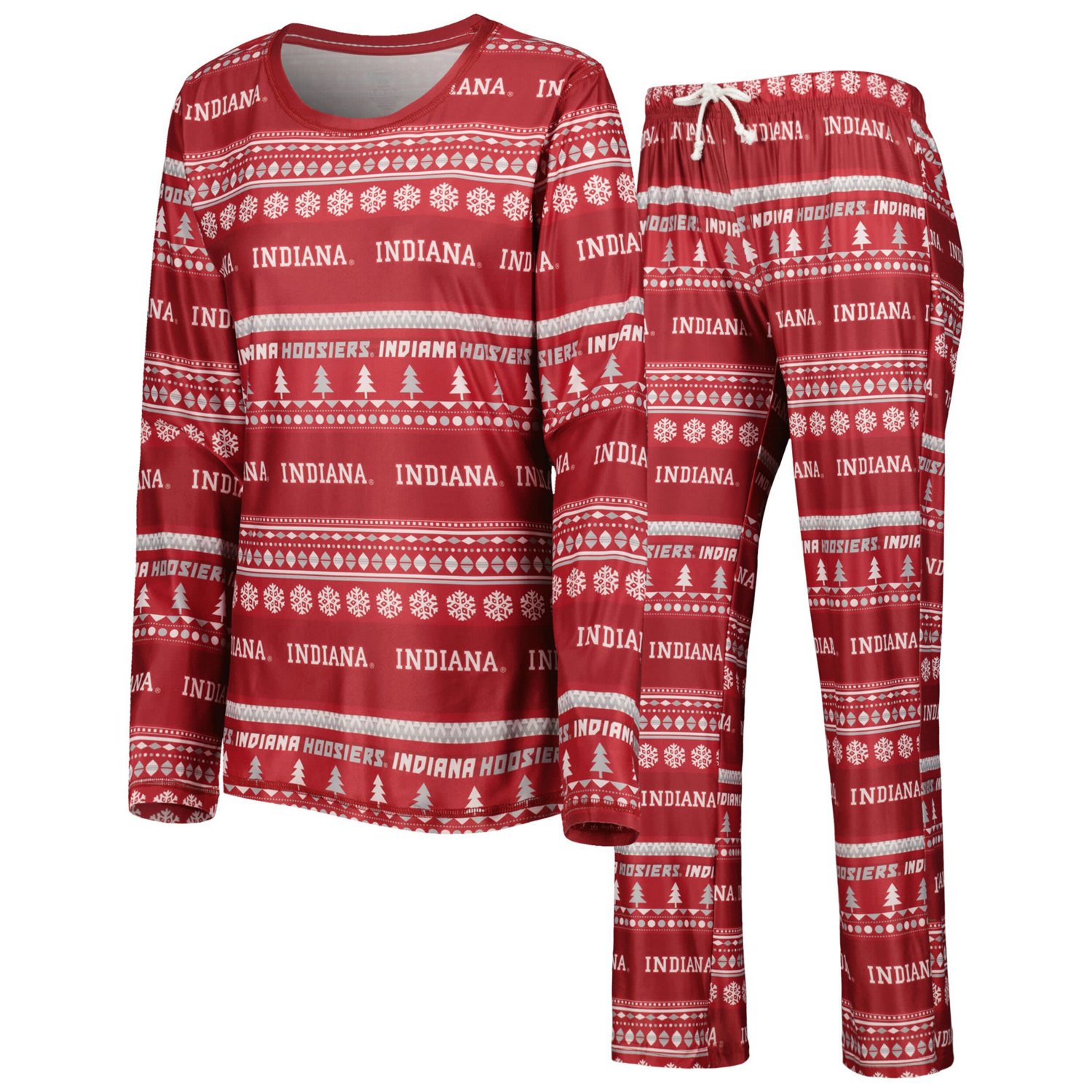 Concepts Sport Indiana Hoosiers Holiday Long Sleeve T-Shirt and Pants Sleep Set