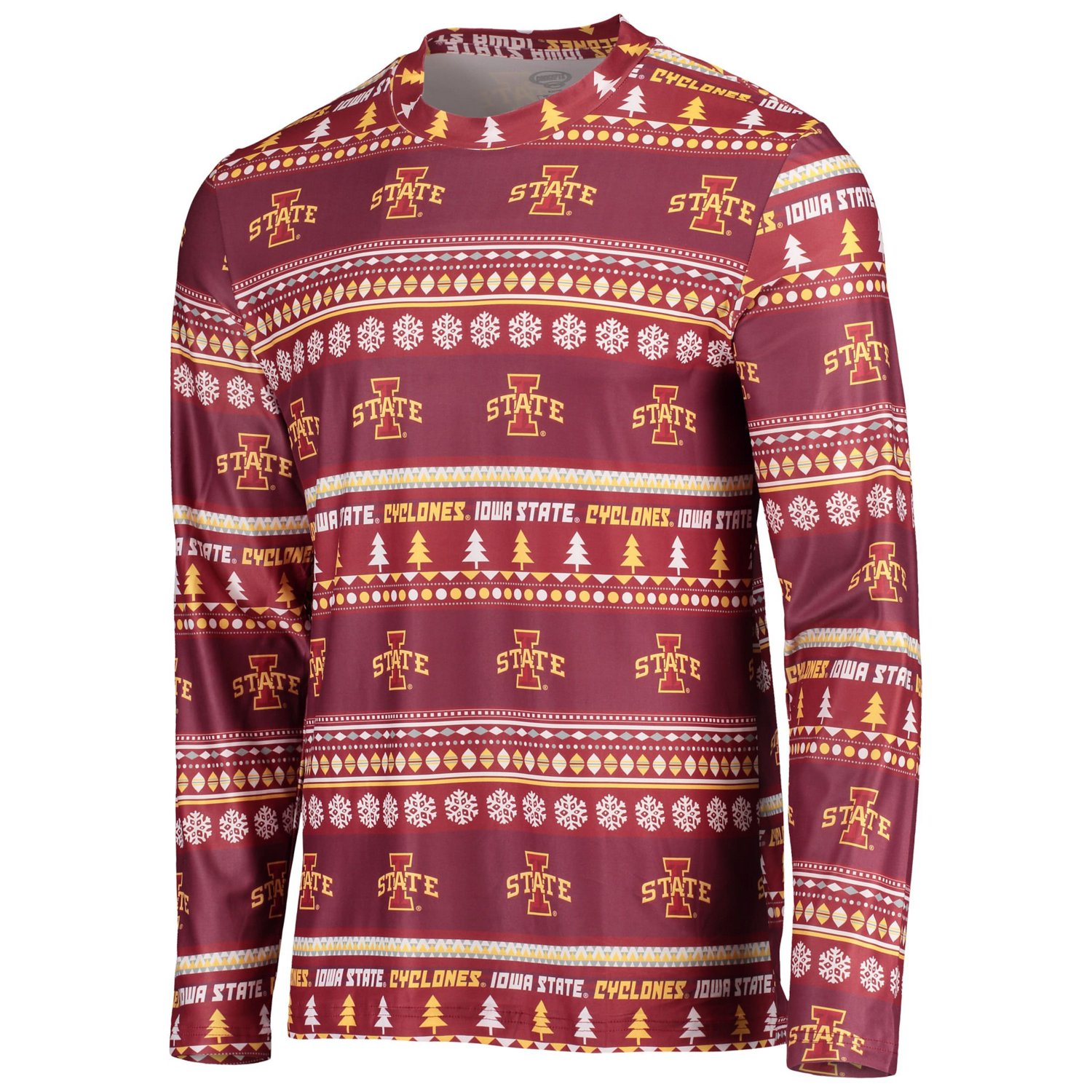 Concepts Sport Iowa State Cyclones Ugly Sweater Long Sleeve T-Shirt and Pants Sleep Set - view number 2