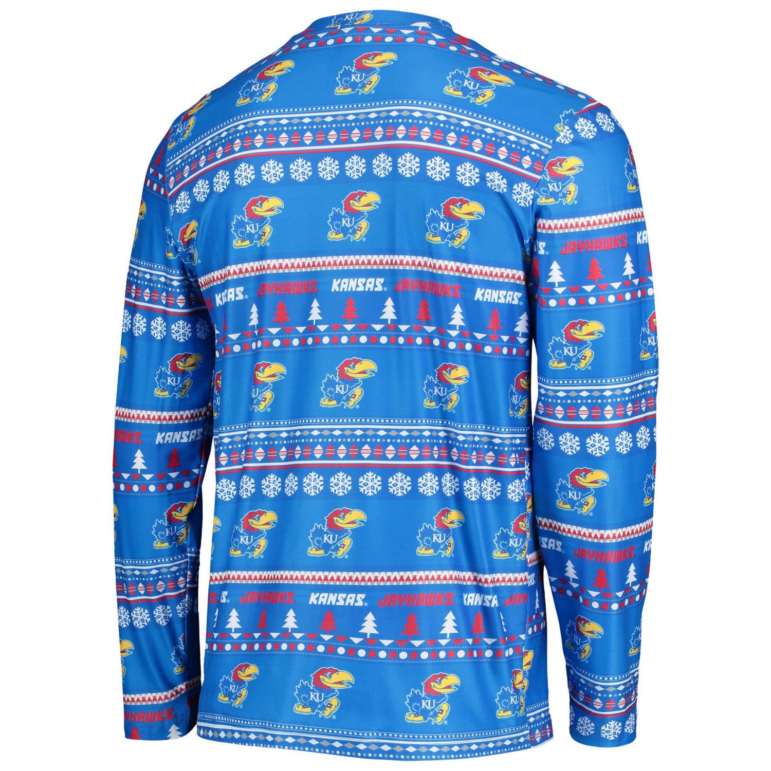 Concepts Sport Kansas Jayhawks Ugly Sweater Long Sleeve T-Shirt and Pants Sleep Set - view number 3