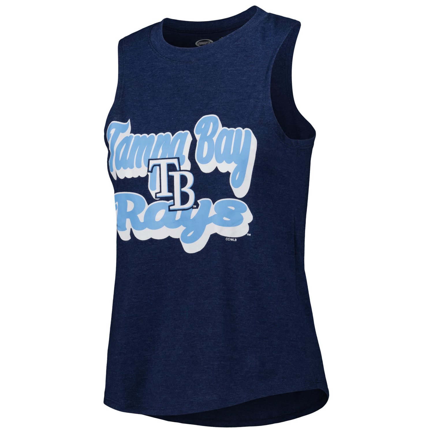 Concepts Sport Light /Navy Tampa Bay Rays Wordmark Meter Muscle Tank Top  Pants Sleep Set - view number 2