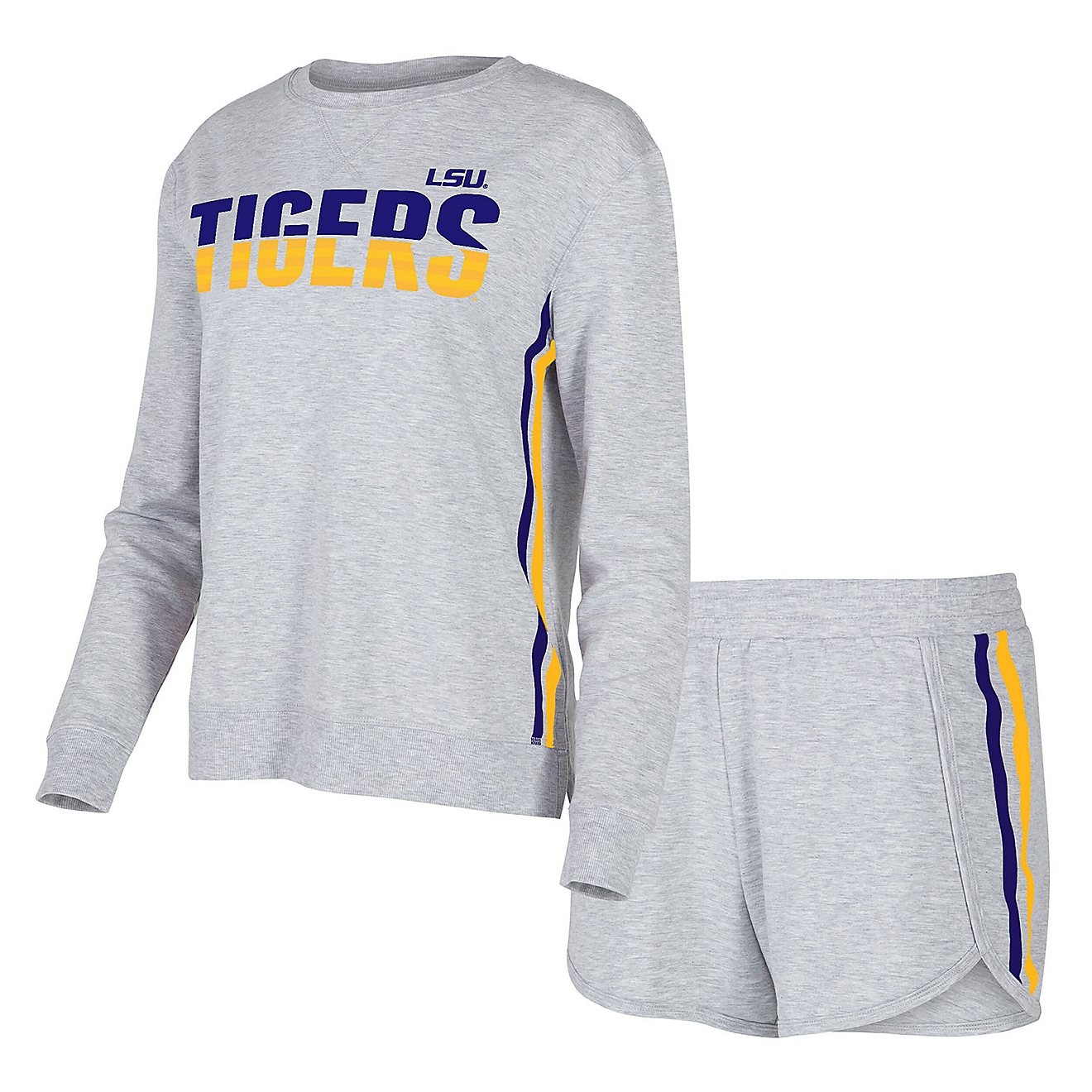 Concepts Sport LSU Tigers Cedar Tri-Blend Long Sleeve T-Shirt  Shorts Sleep Set                                                  - view number 1
