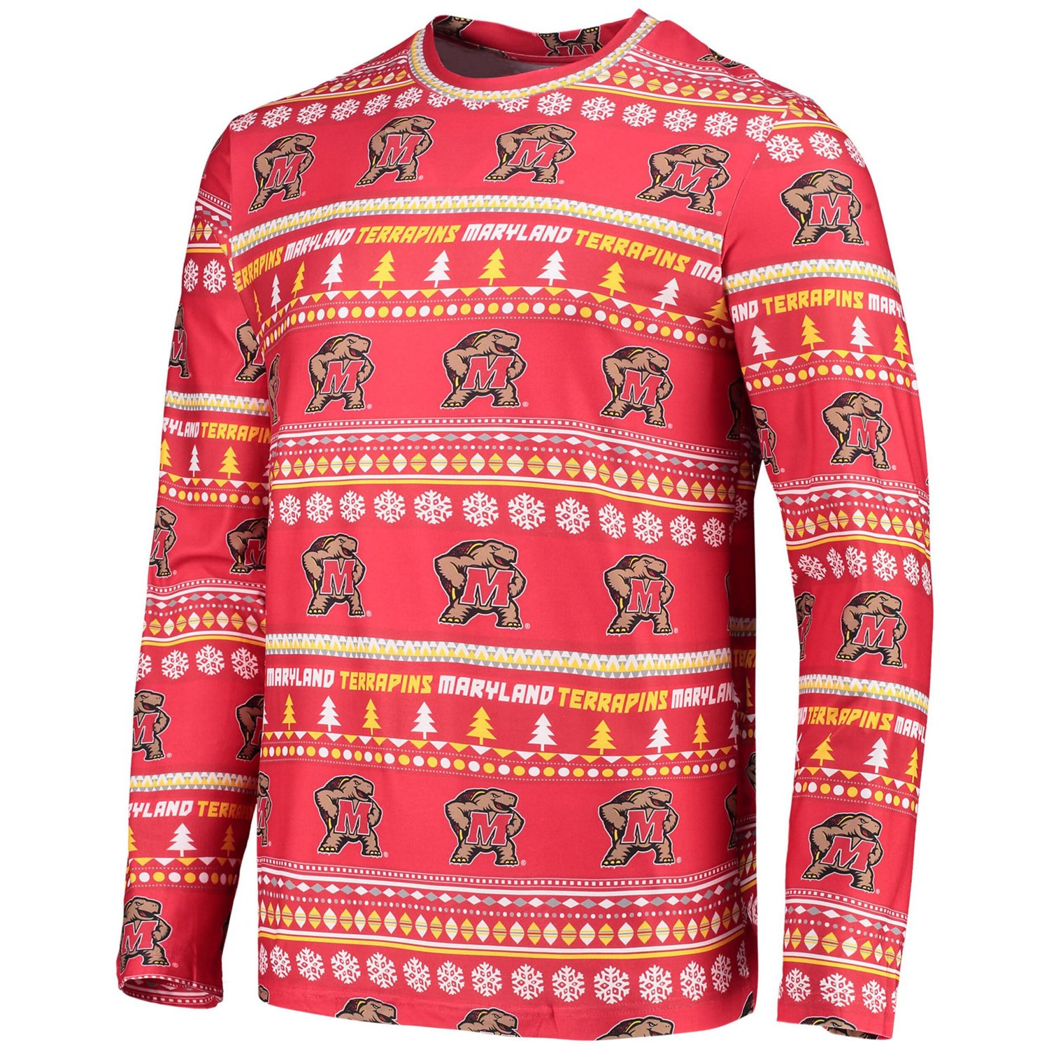 Concepts Sport Maryland Terrapins Ugly Sweater Long Sleeve T-Shirt and Pants Sleep Set - view number 2
