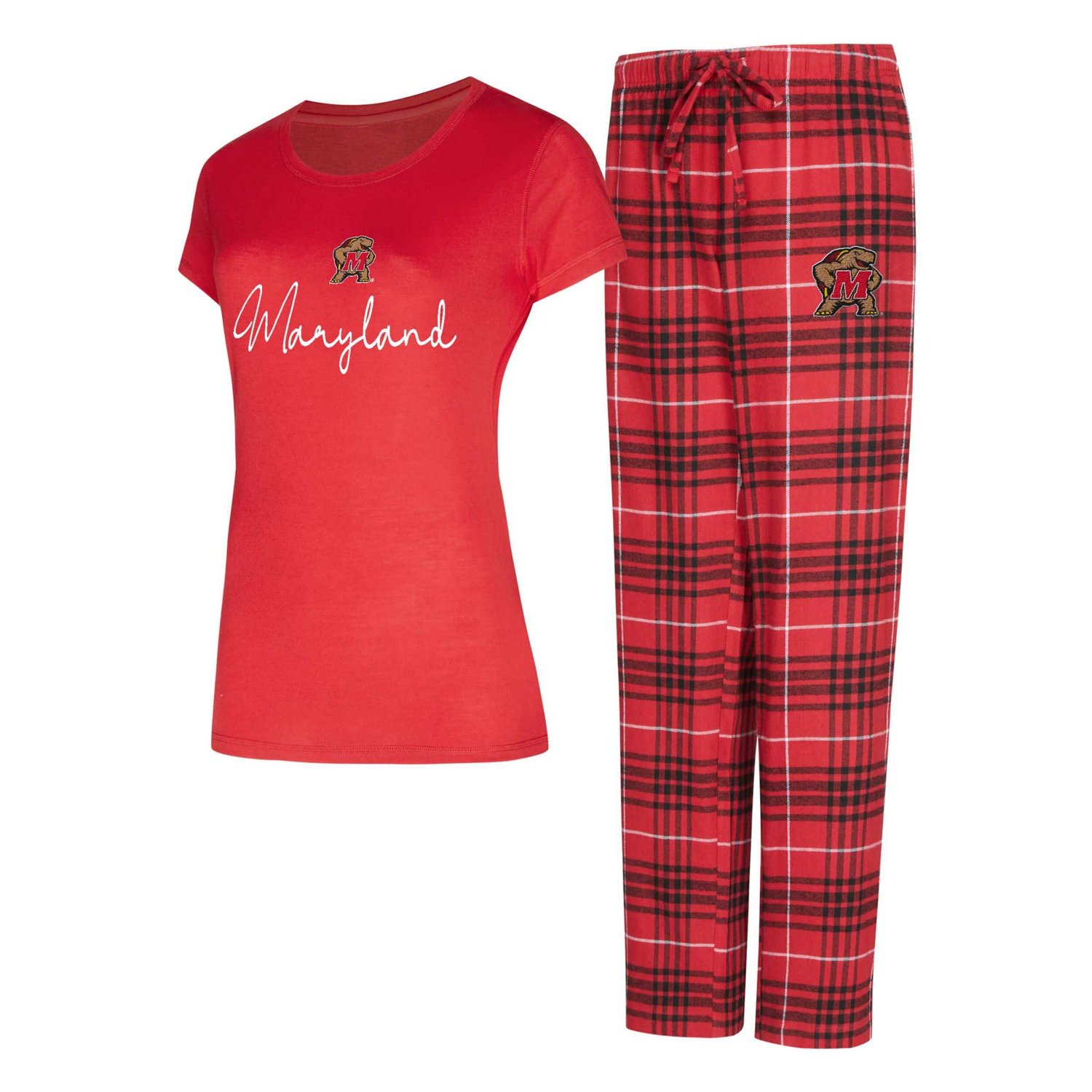 Concepts Sport Maryland Terrapins Vector T-Shirt  Flannel Pants Sleep Set