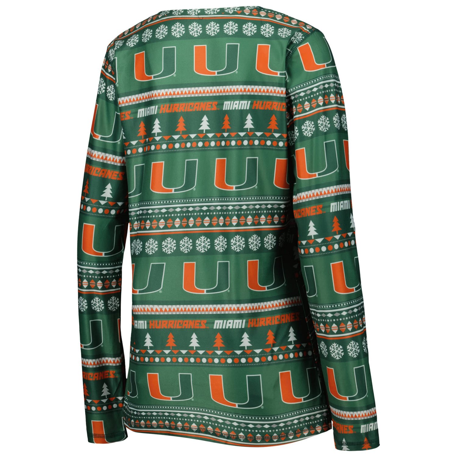 Concepts Sport Miami Hurricanes Holiday Long Sleeve T-Shirt and Pants Sleep Set                                                  - view number 3