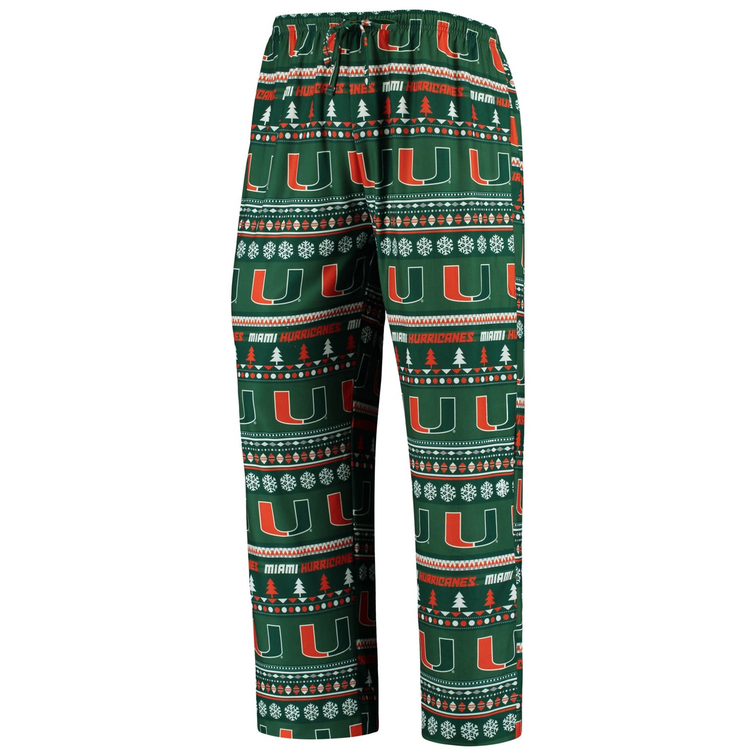 Concepts Sport Miami Hurricanes Ugly Sweater Knit Long Sleeve Top and Pant Set