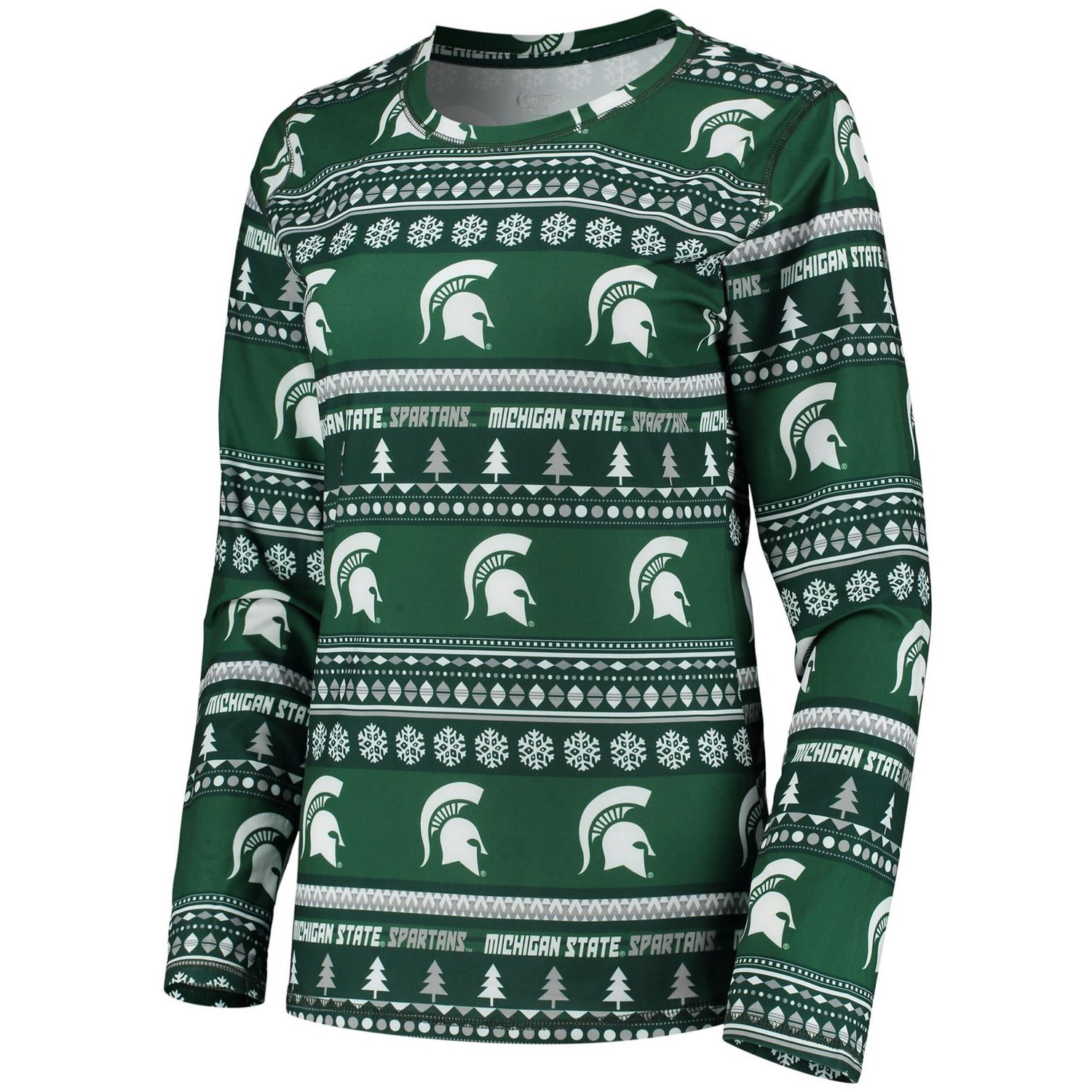 Concepts Sport Michigan State Spartans Holiday Long Sleeve T-Shirt  Pants Sleep Set                                              - view number 2